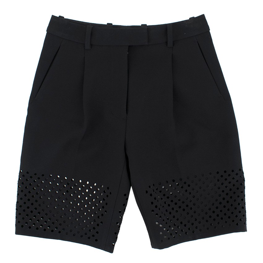 Preowned 31 Phillip Lim Black Lasercut Bermuda Shorts Size XS polyester