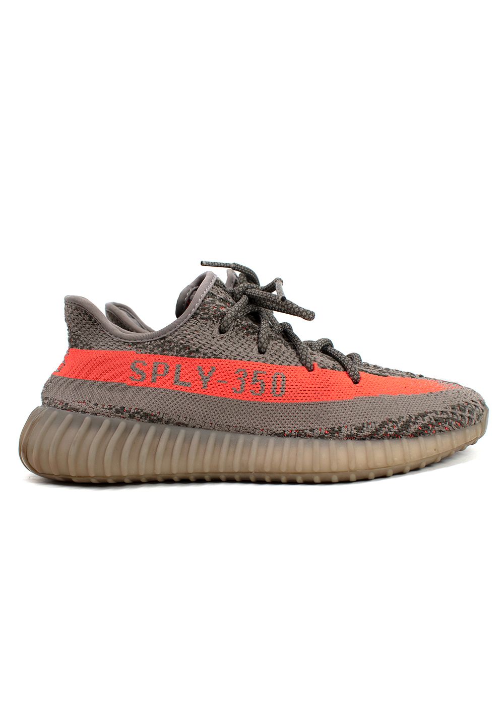 Men's Preowned Yeezy x Adidas Grey Beluga Boost 350 V2 Size 41 grey red polyester