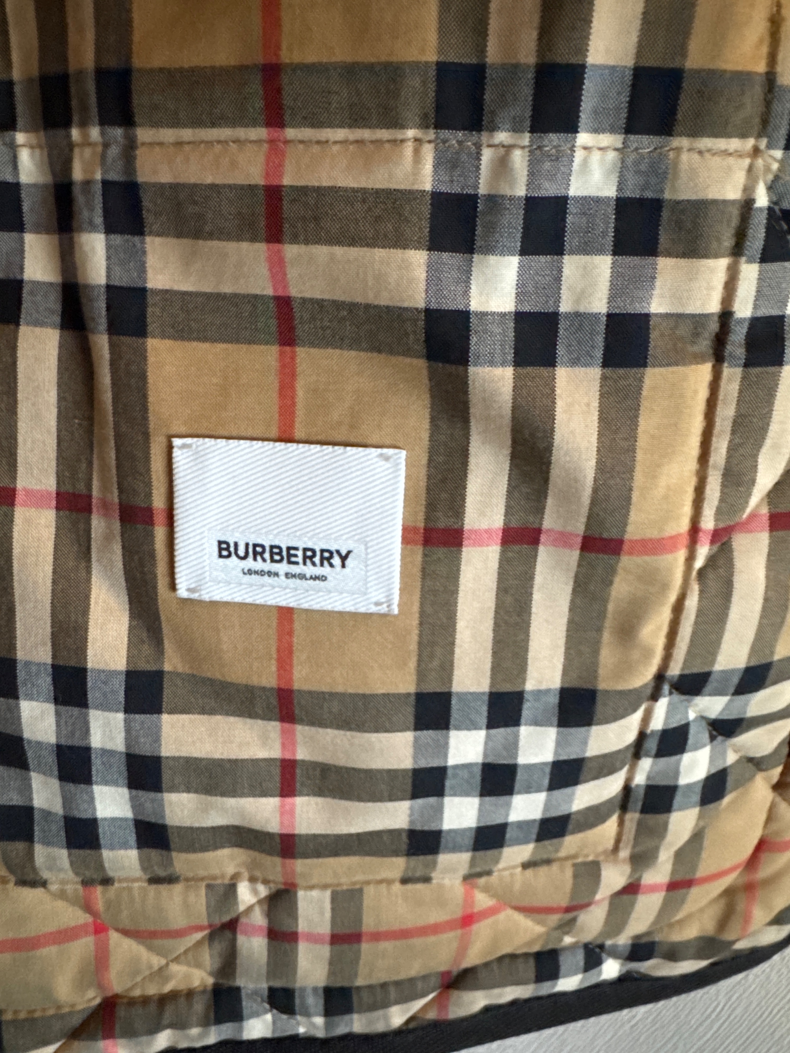 Preowned Burberry Black Thermoregulated Size XS Black outside/burberry print inside polyester