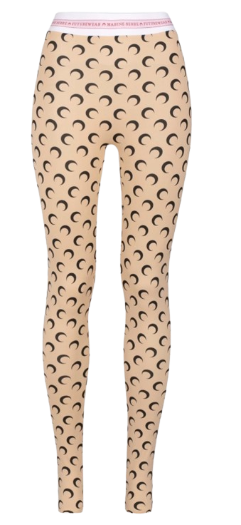 Marine Serre Crescent Moon Leggings Size M Nude /black polyamide/elastane