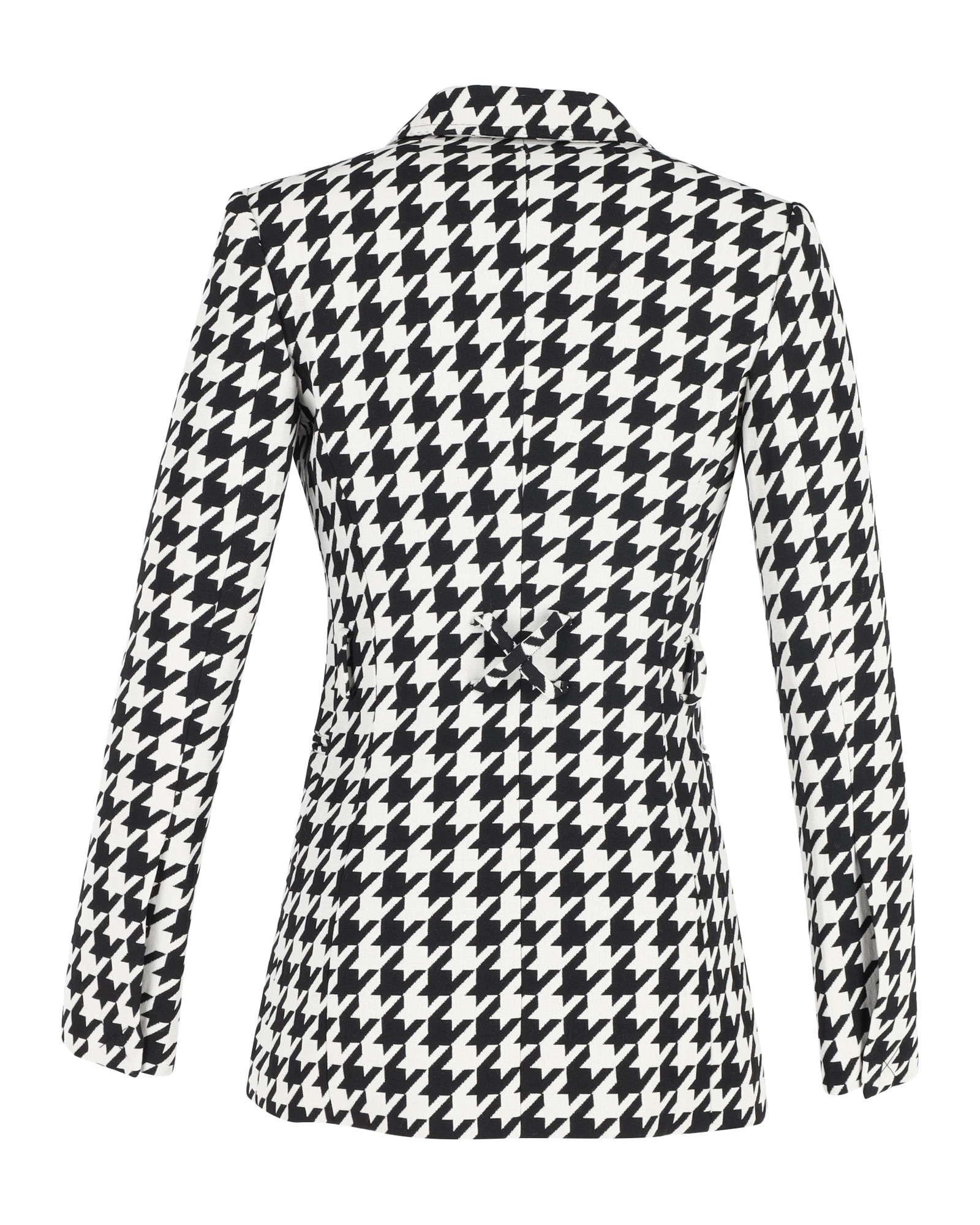 Preowned Off White Houndstooth Wool Blazer Size XXS black wool/hair