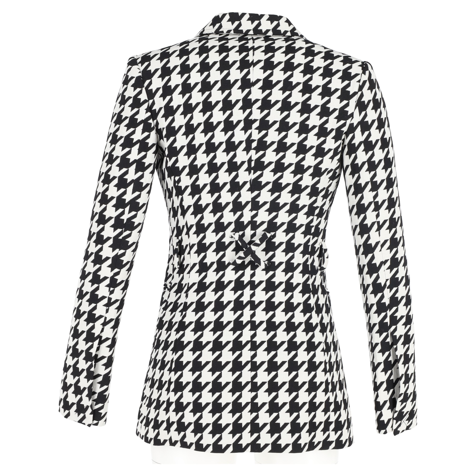 Preowned Off White Houndstooth Wool Blazer Size XXS black wool/hair