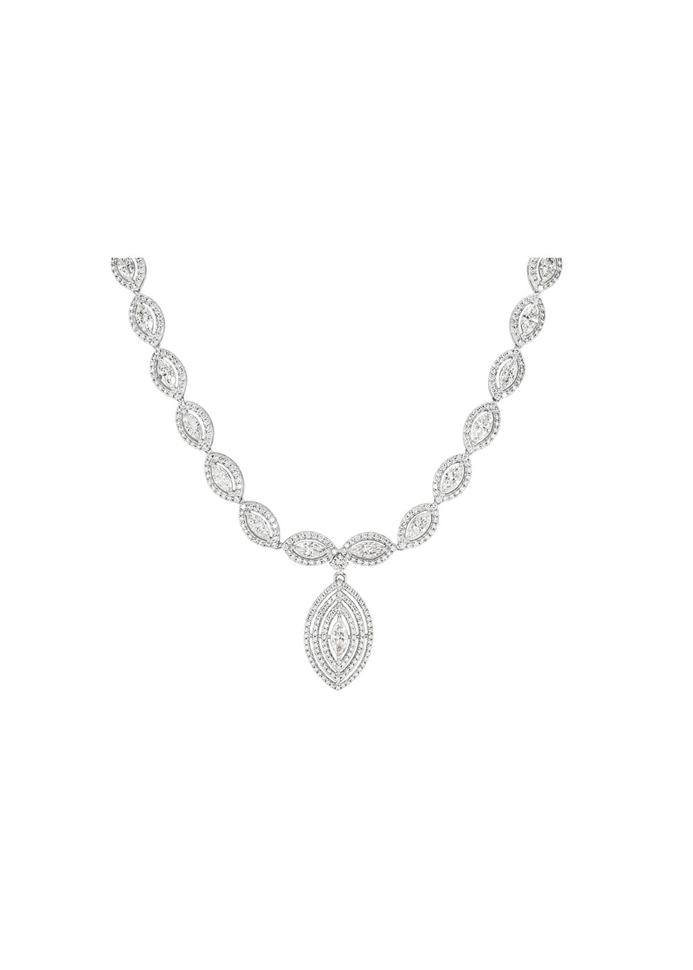 Marquise Cut 18kt White Gold Diamond Necklace