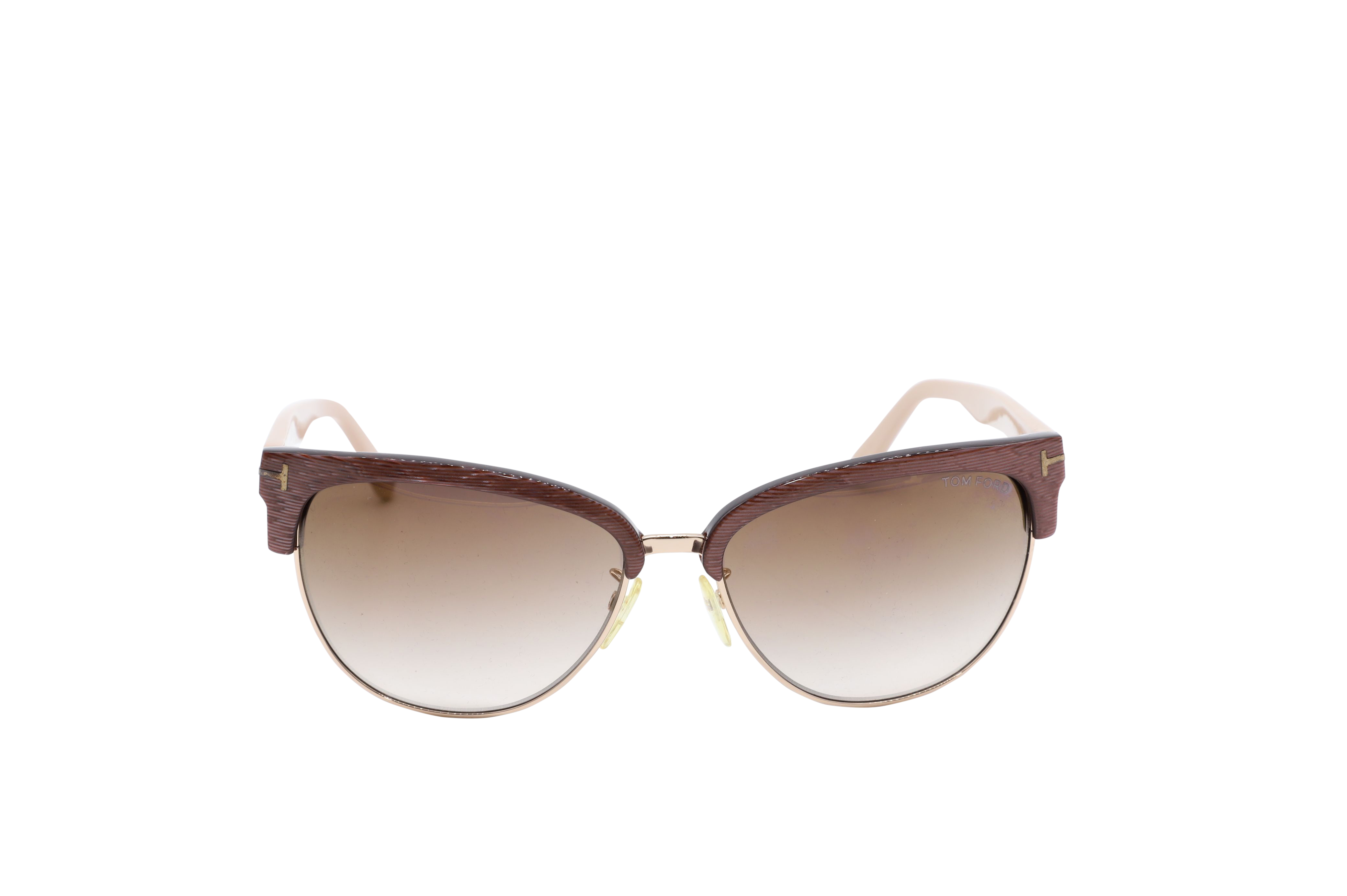 Preowned Tom Ford Beige Bicolour Sunglasses brown | beige acrylic