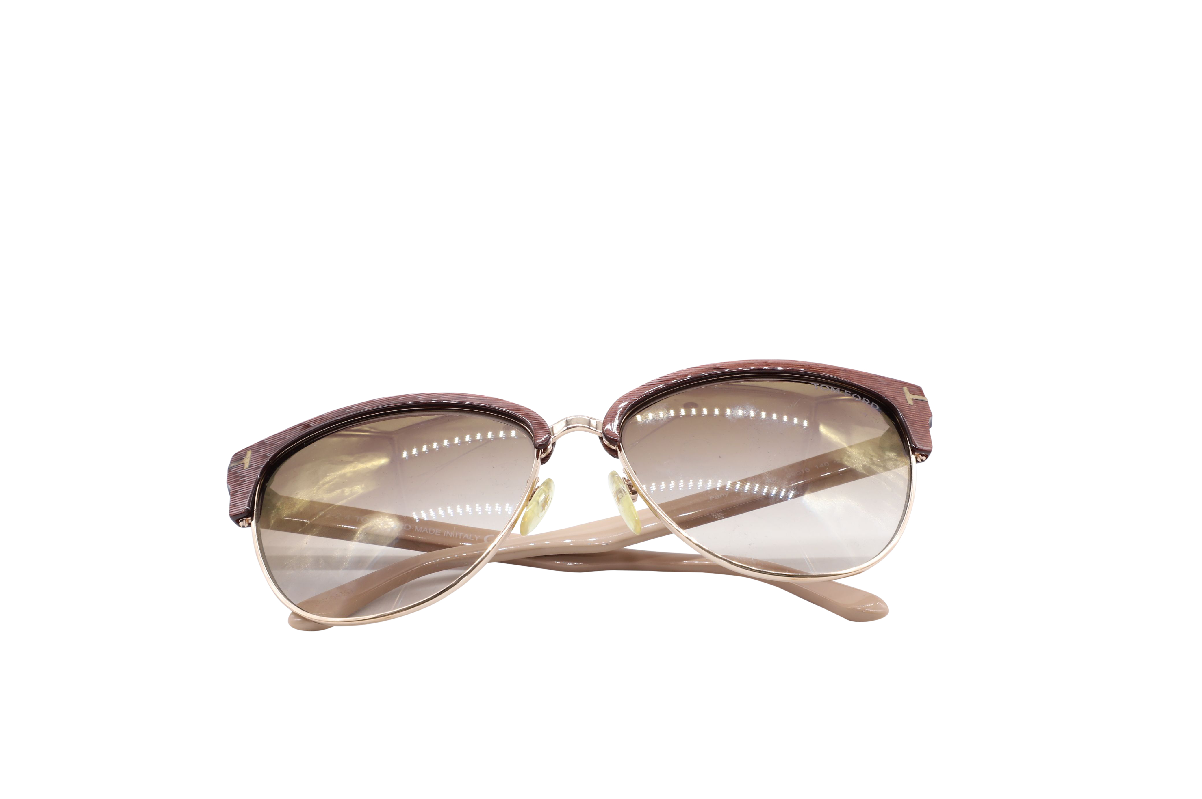 Preowned Tom Ford Beige Bicolour Sunglasses brown | beige acrylic