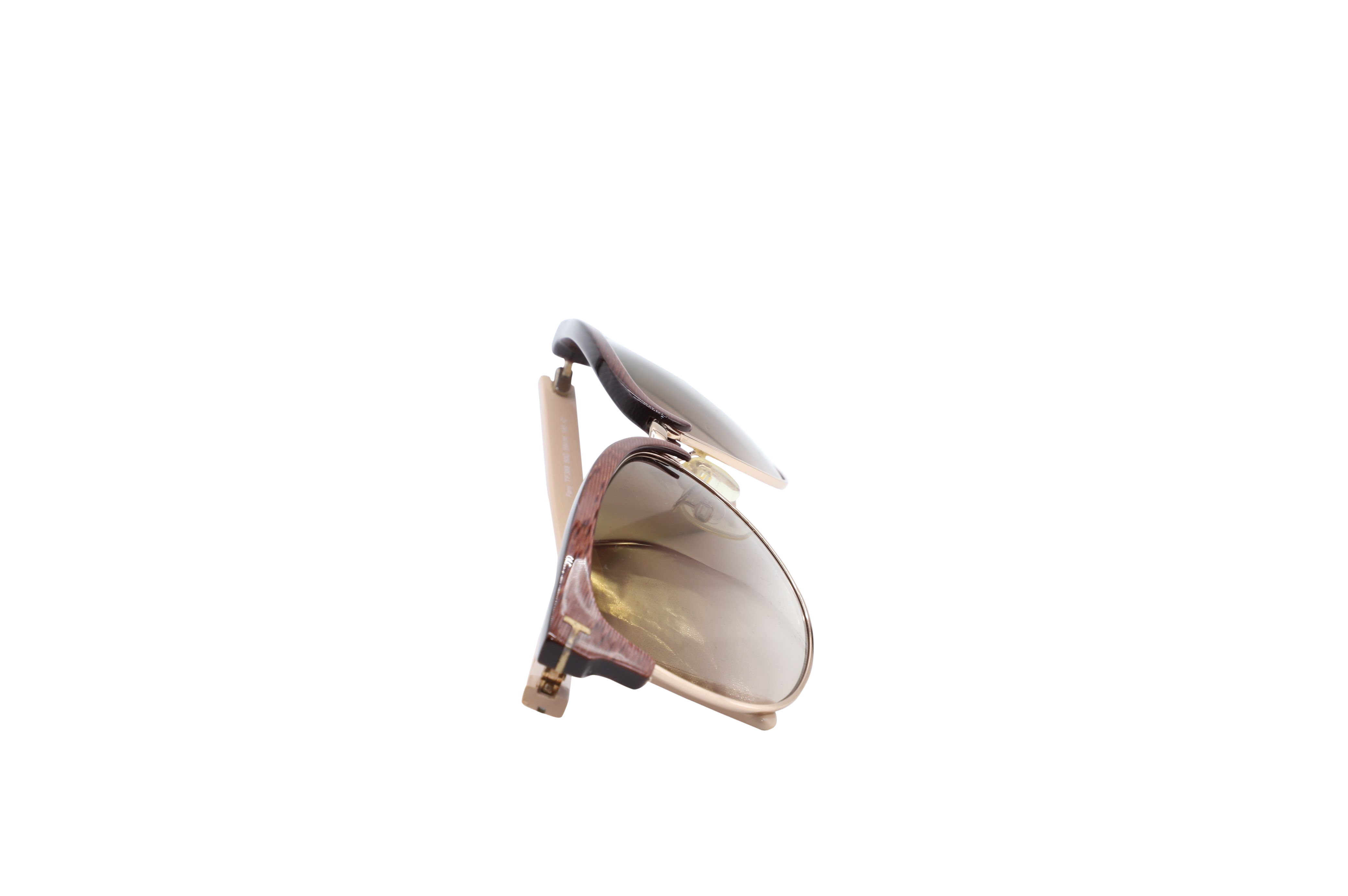 Preowned Tom Ford Beige Bicolour Sunglasses brown | beige acrylic