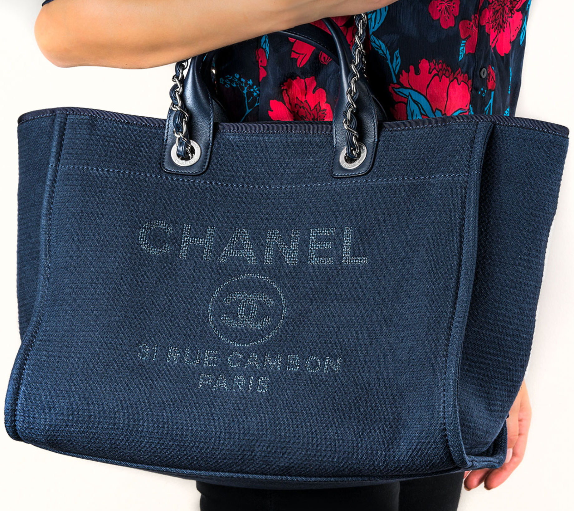 Chanel Blue Denim Deauville Shopper