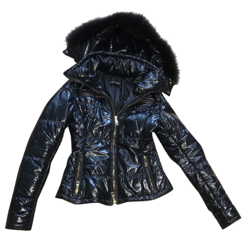 Preowned Flo Clo Fur Hooded Jacket Size S Black