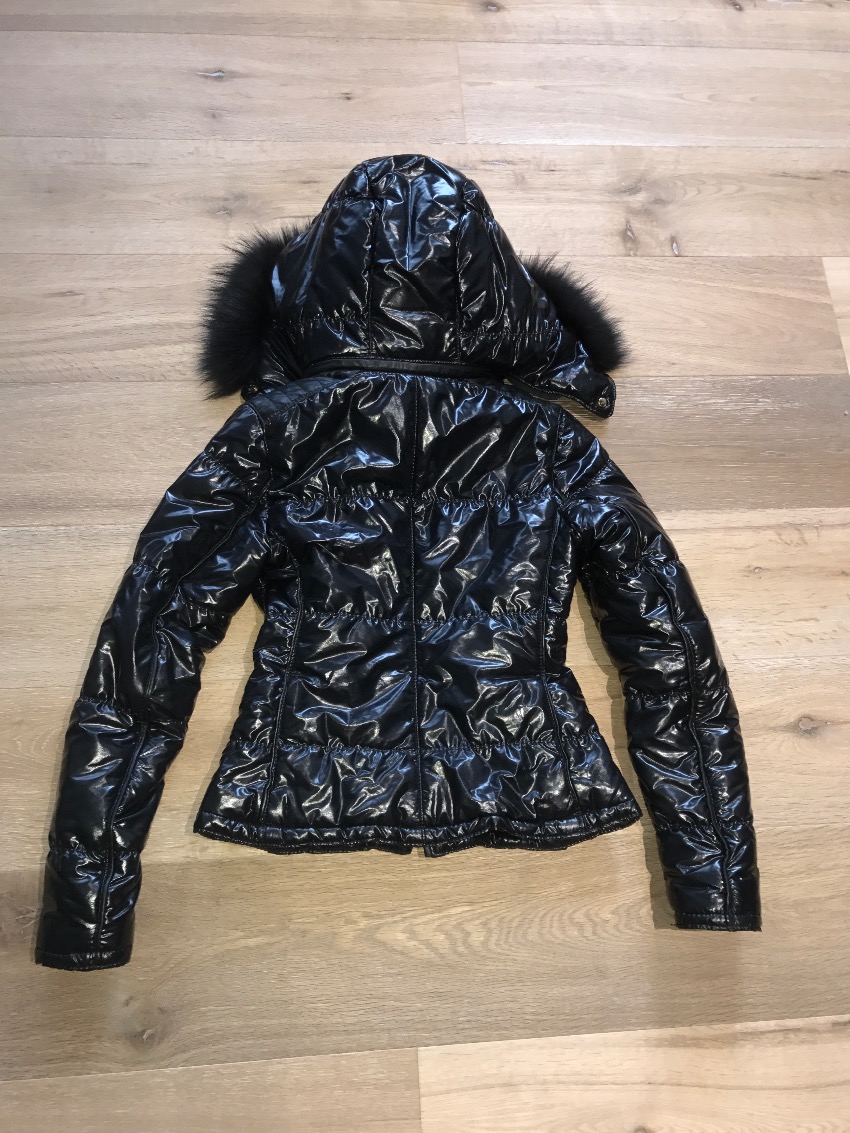 Preowned Flo Clo Fur Hooded Jacket Size S Black