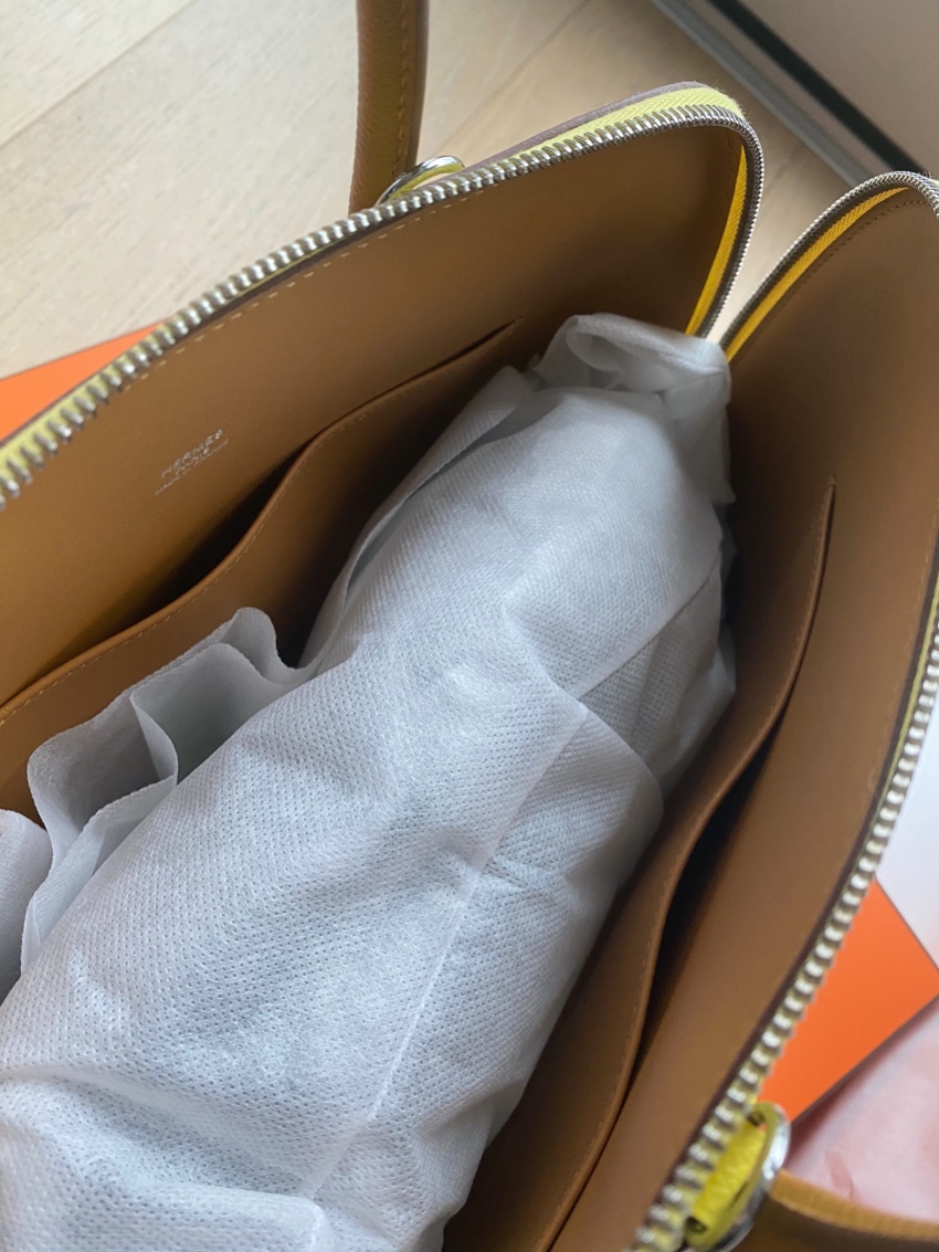 Hermes Rainbow Epsom Leather Bolide 1923 PHW Orange