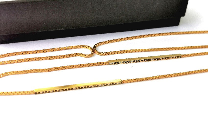 Jasmina Jovy 18ct Gold Plated Double Wrap Necklace Yellow silver