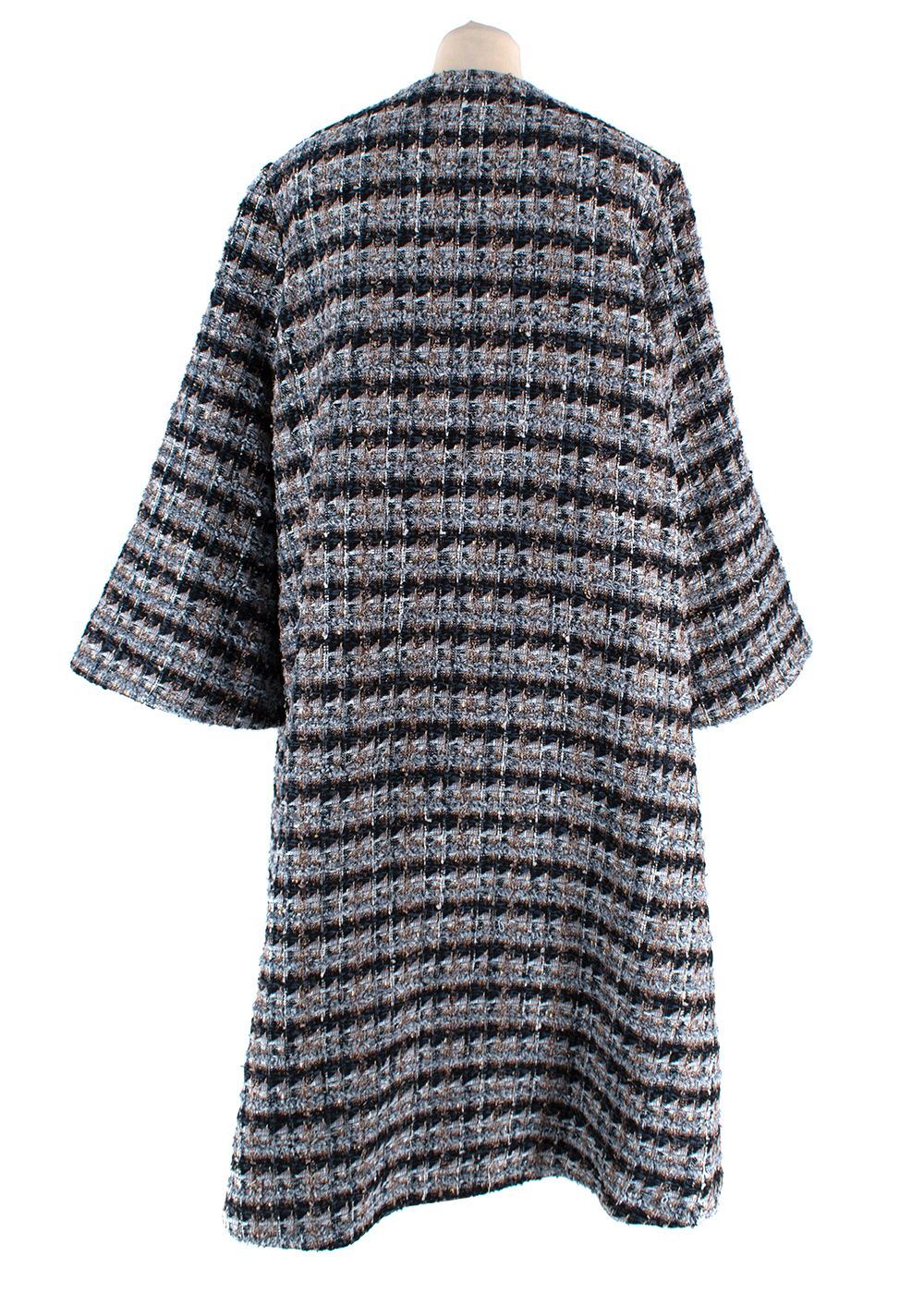 Beulah Blue Abigail Tweed Oversized Coat Size S viscose/polyester/cotton