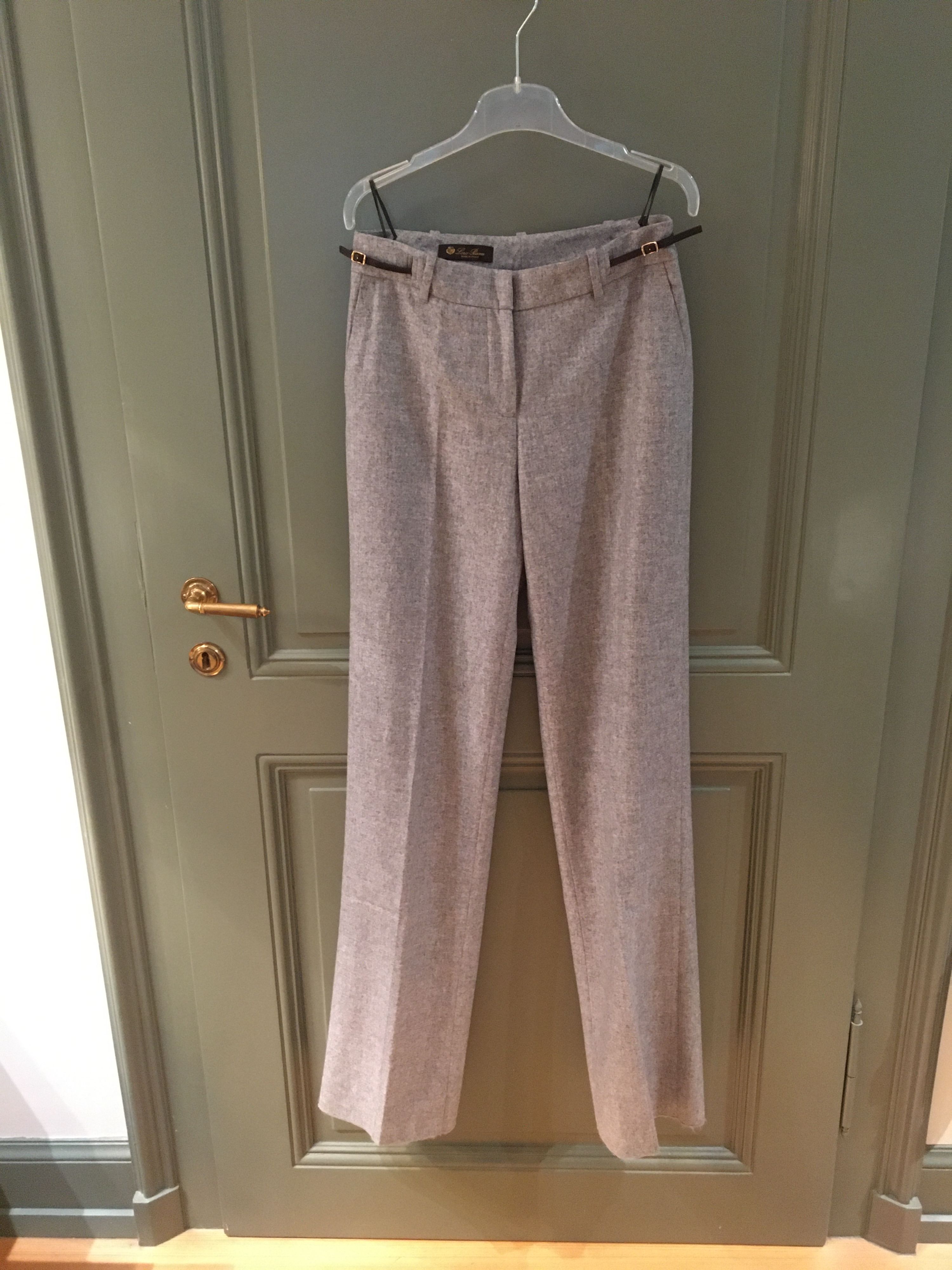 Loro Piana Grey Cashmere Tailored Trousers Size S LIGHT GREY