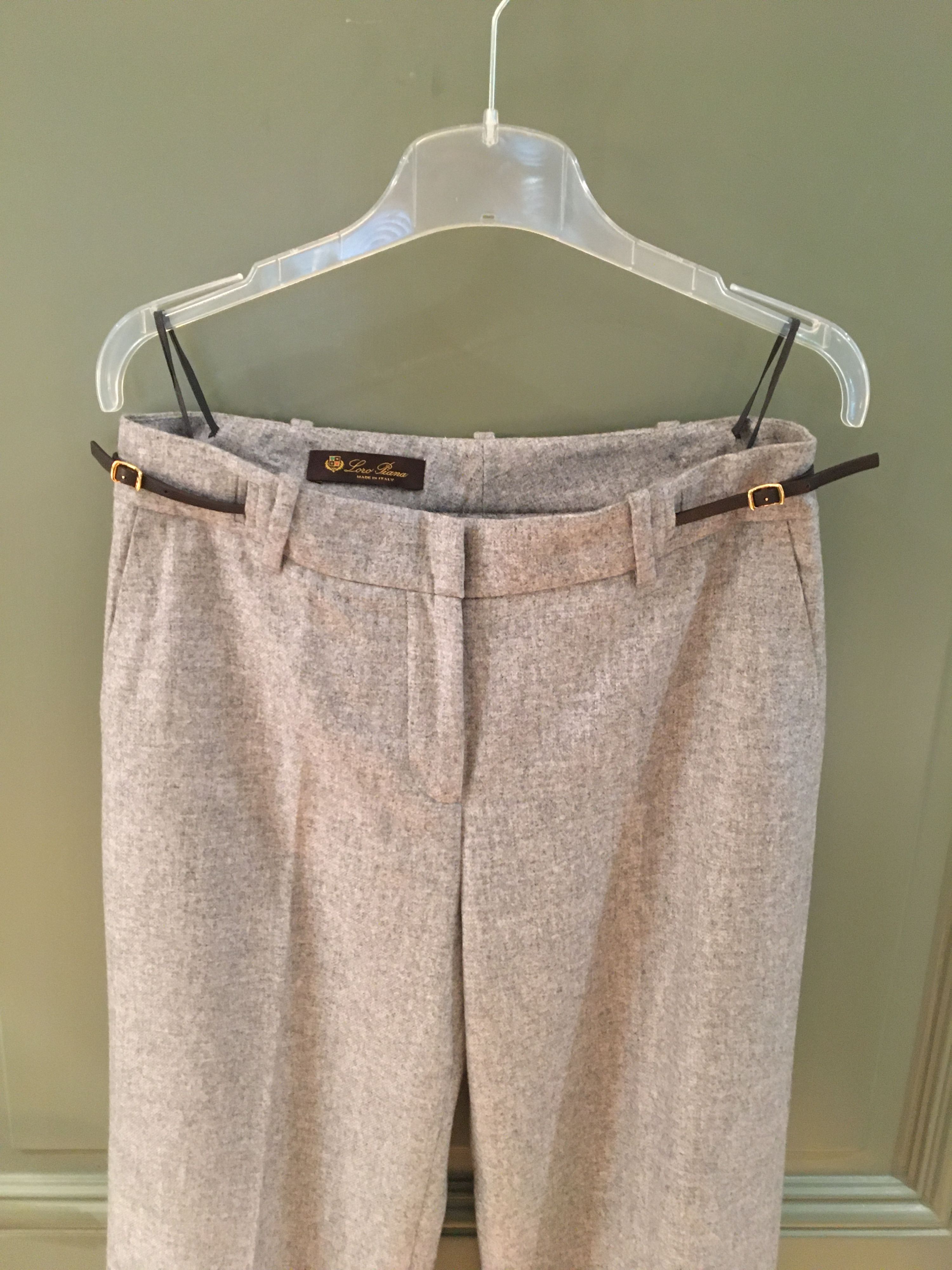 Loro Piana Grey Cashmere Tailored Trousers Size S LIGHT GREY