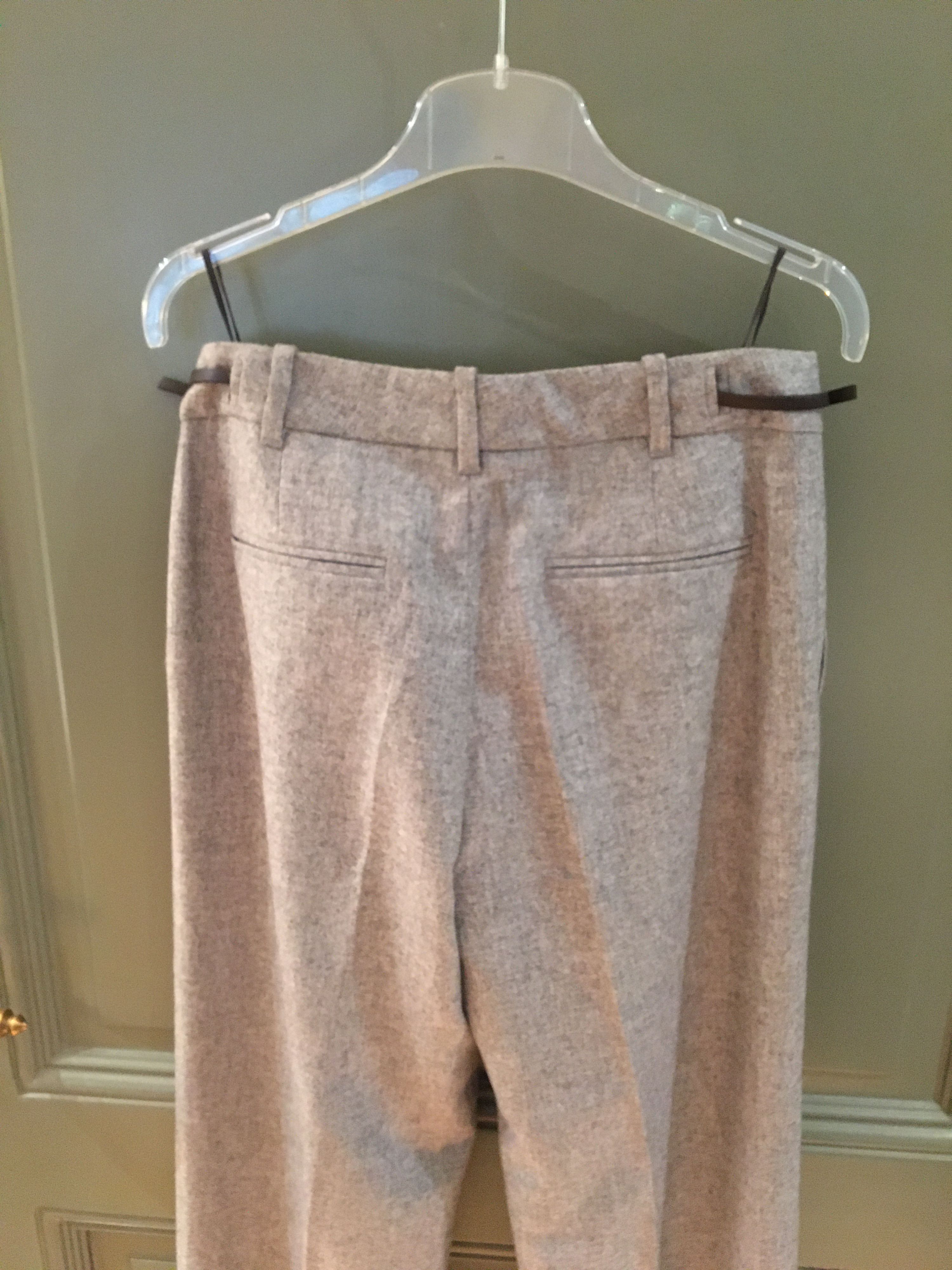 Loro Piana Grey Cashmere Tailored Trousers Size S LIGHT GREY