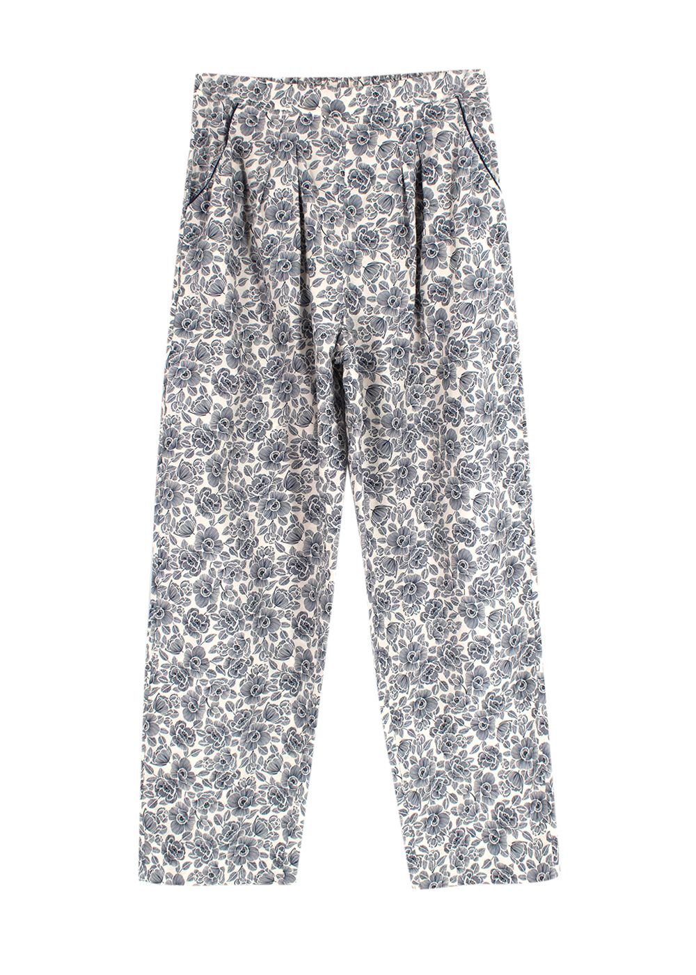 Eres Blue Coquelicot Print Pyjamas Size XS White Blue cotton