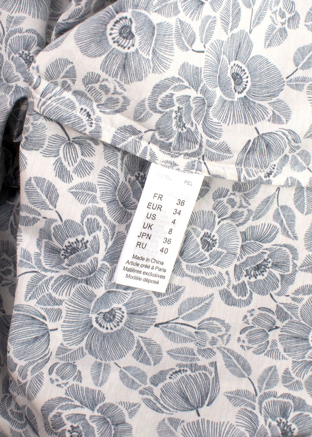 Eres Blue Coquelicot Print Pyjamas Size XS White Blue cotton