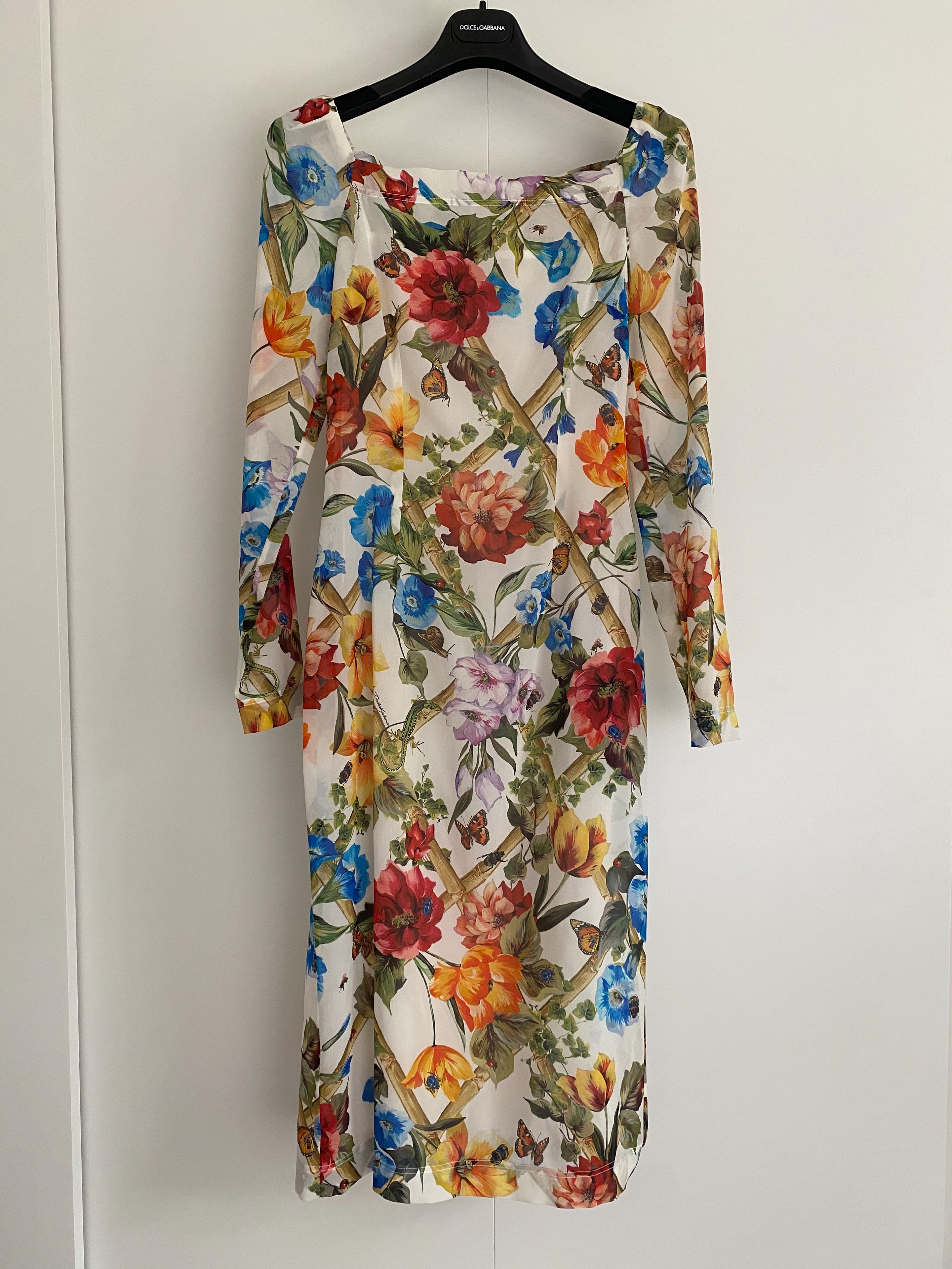 Dolce  Gabbana Multicolour floral silk crepe sheath dress Size XXS