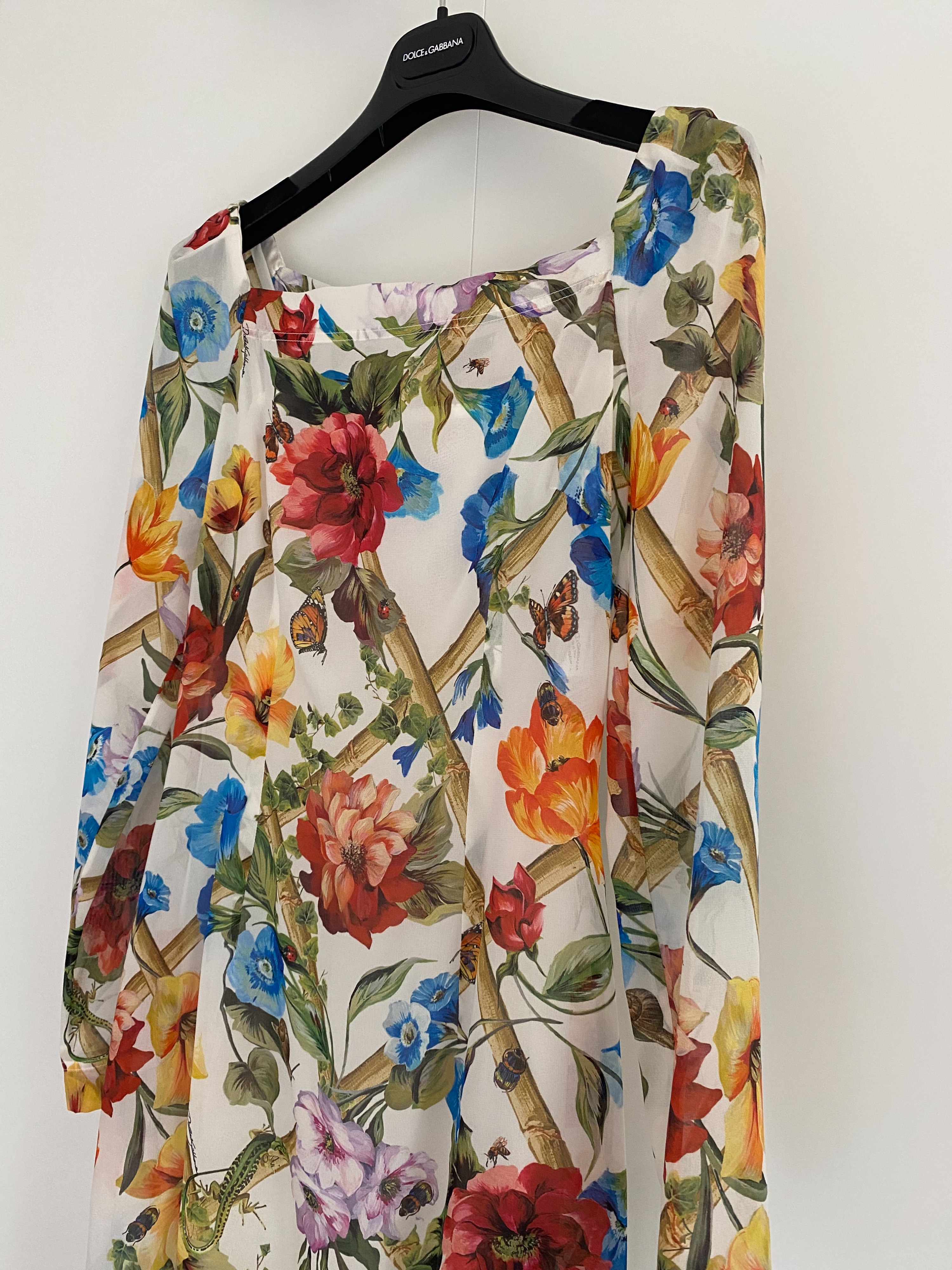 Dolce  Gabbana Multicolour floral silk crepe sheath dress Size XXS