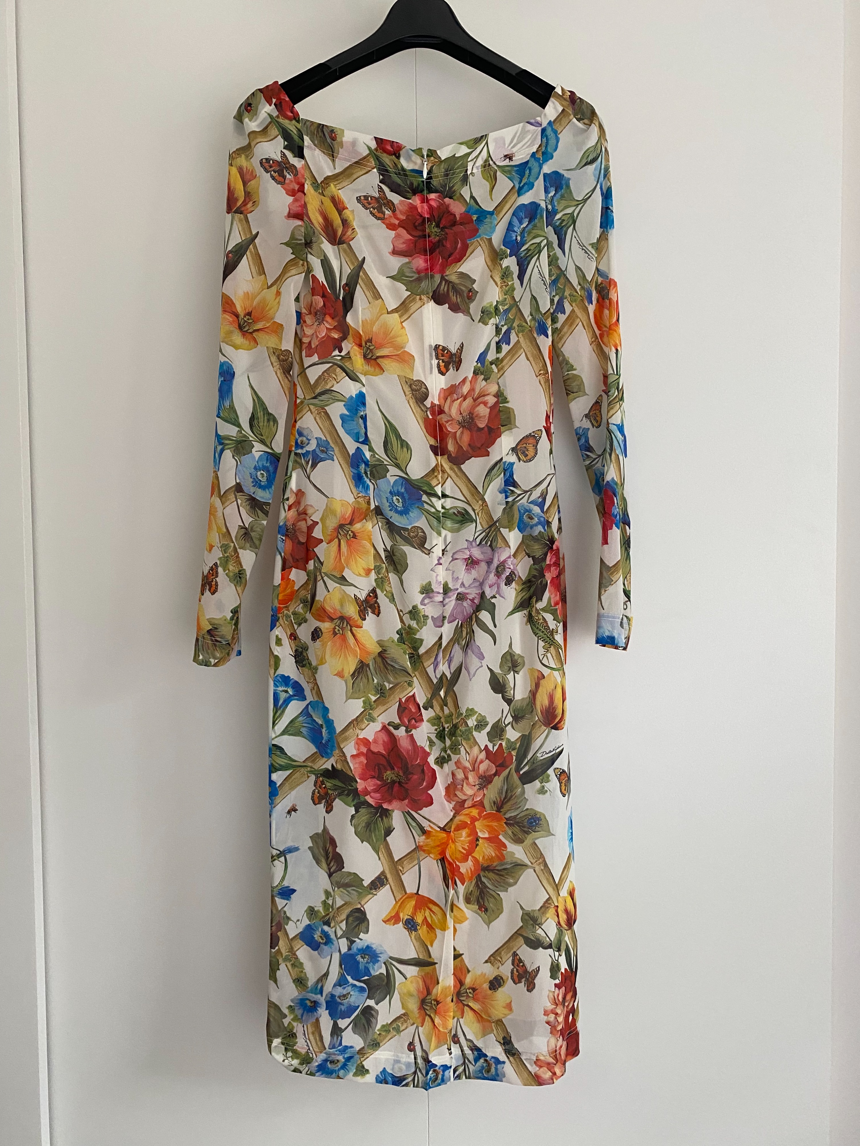 Dolce  Gabbana Multicolour floral silk crepe sheath dress Size XXS