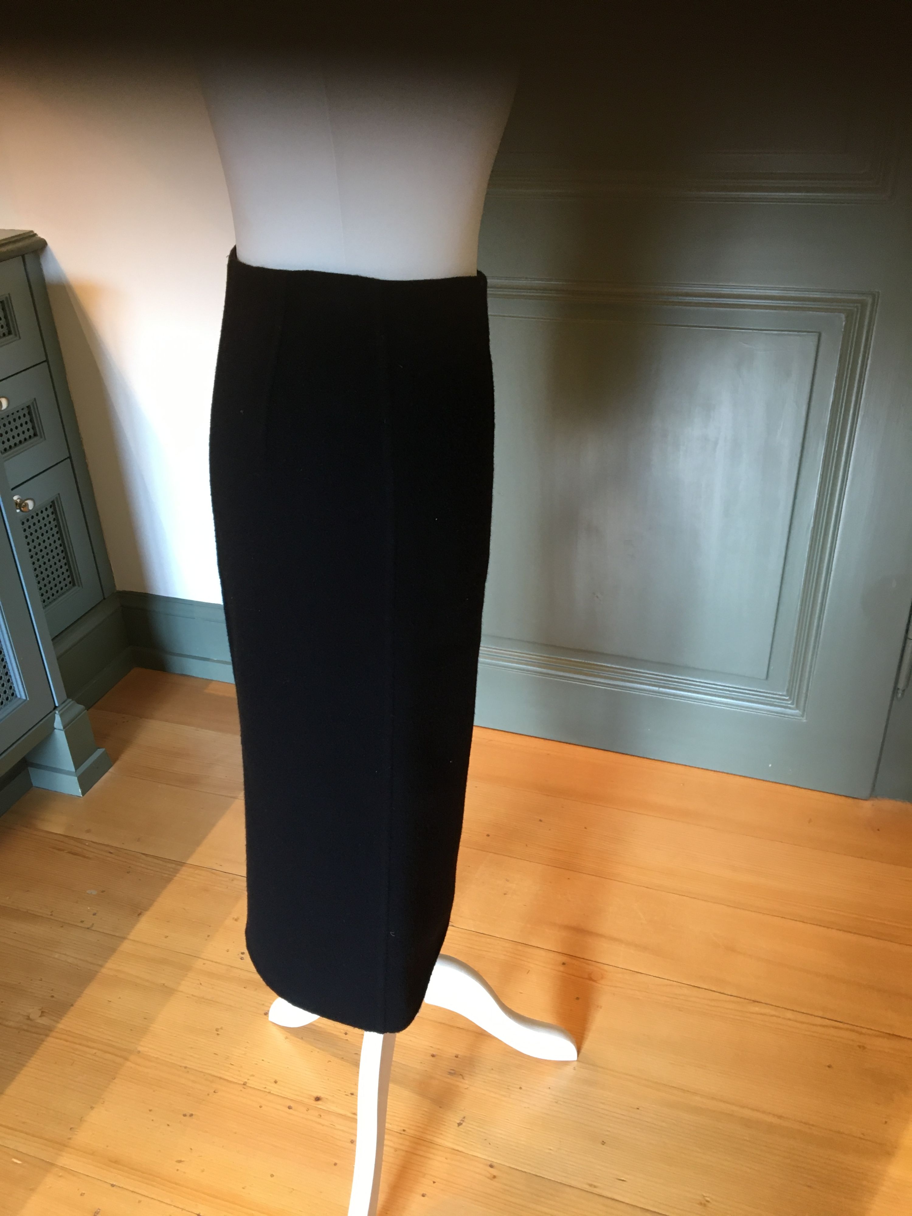 Michael Kors Black Wool Zip Pencil Skirt Size S