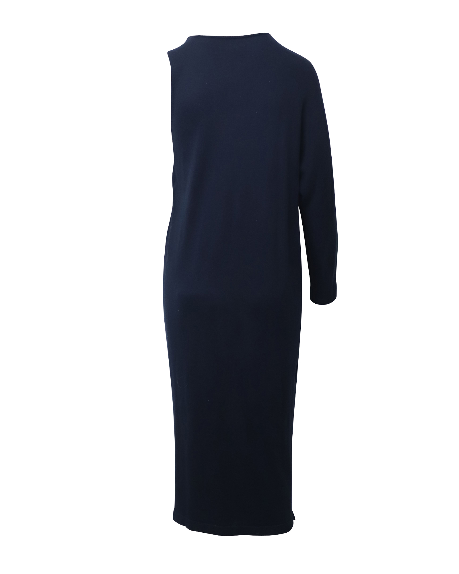 Preowned The Row Blue Wool One Shoulder Dress Size S navy blue