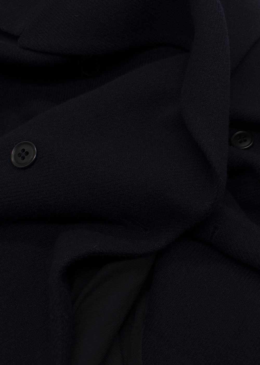 Raey Navy Double Breasted Dropped Shoulder Wool Overcoat Size XS Navy Blue