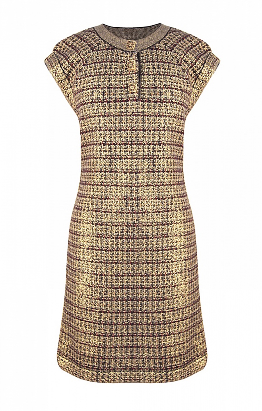 Chanel Paris/Byzance Metallic Cashmere Dress Size S multicolor