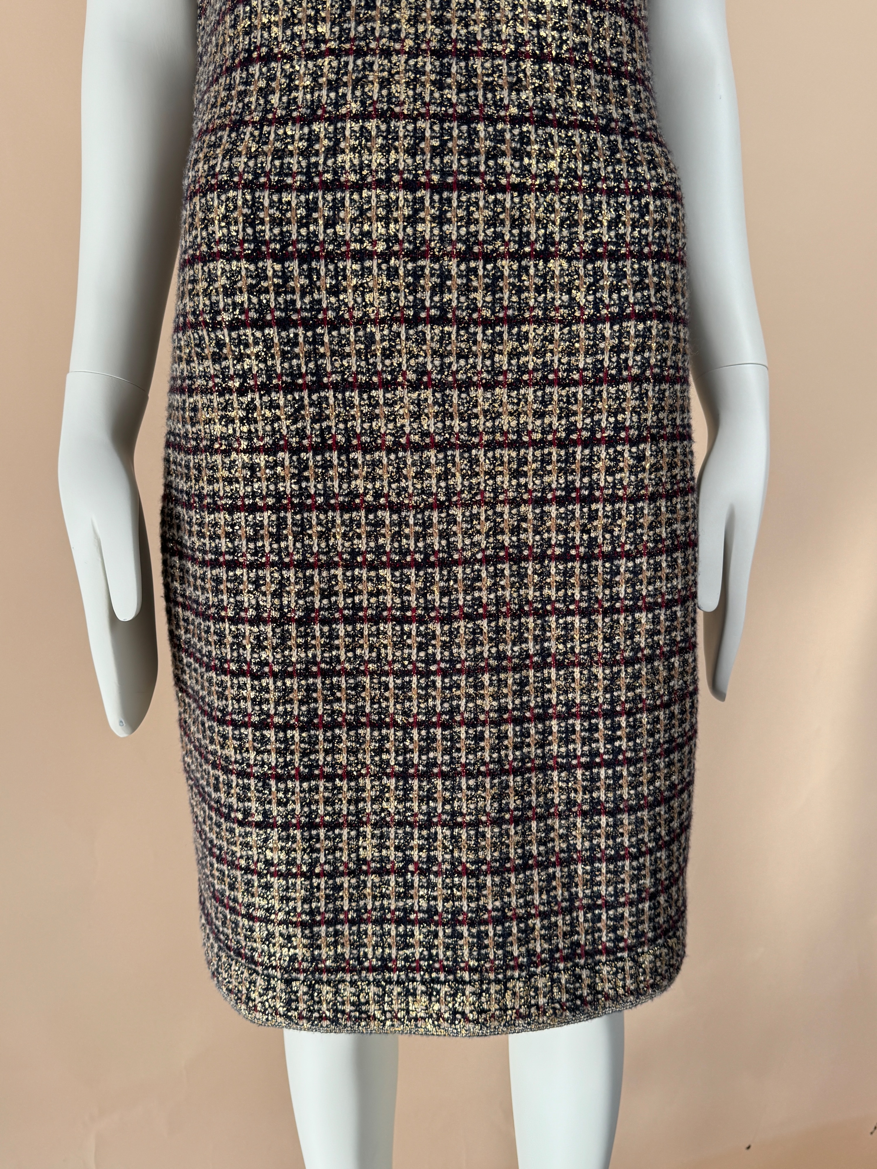 Chanel Paris/Byzance Metallic Cashmere Dress Size S multicolor