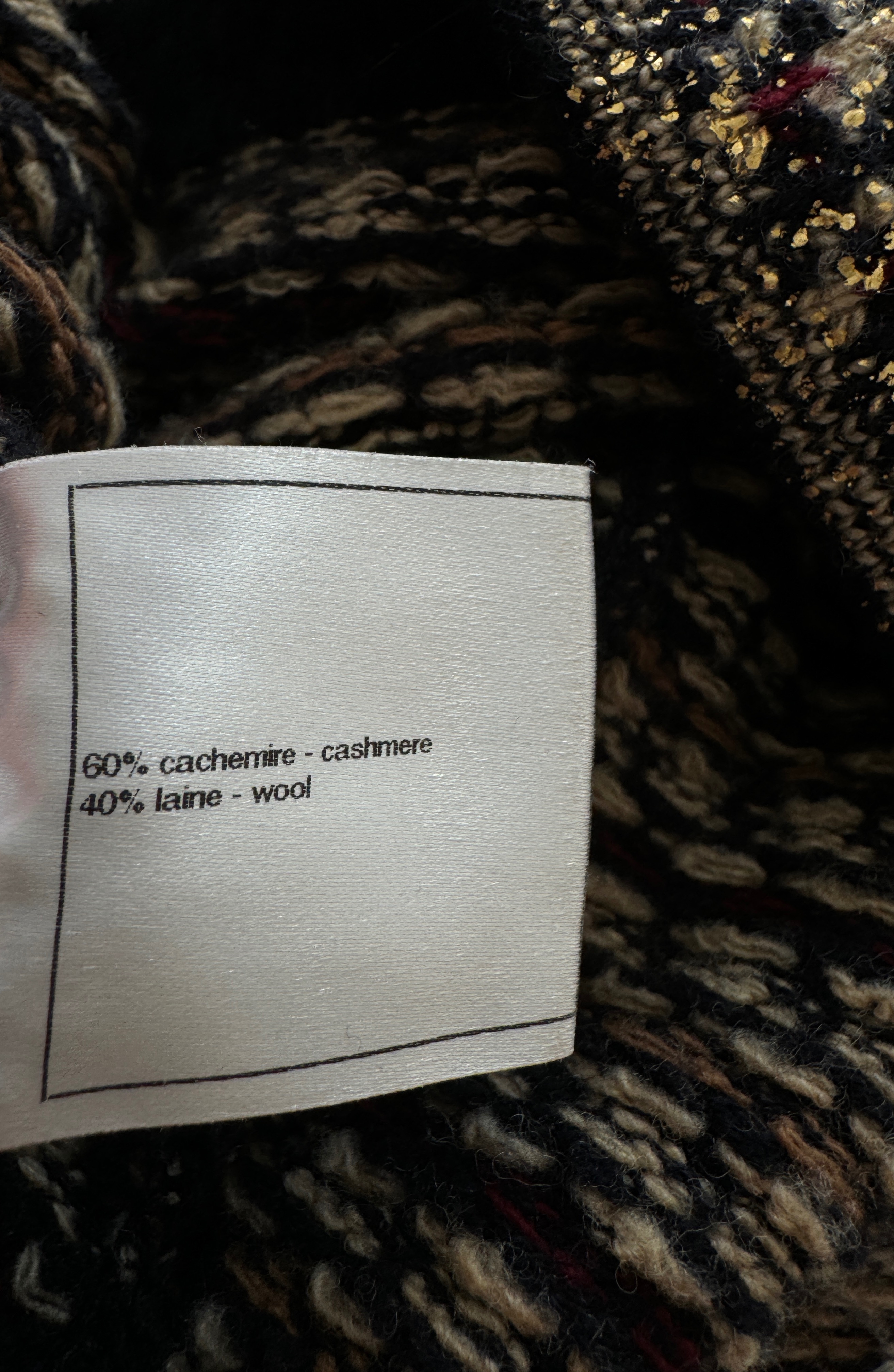 Chanel Paris/Byzance Metallic Cashmere Dress Size S multicolor