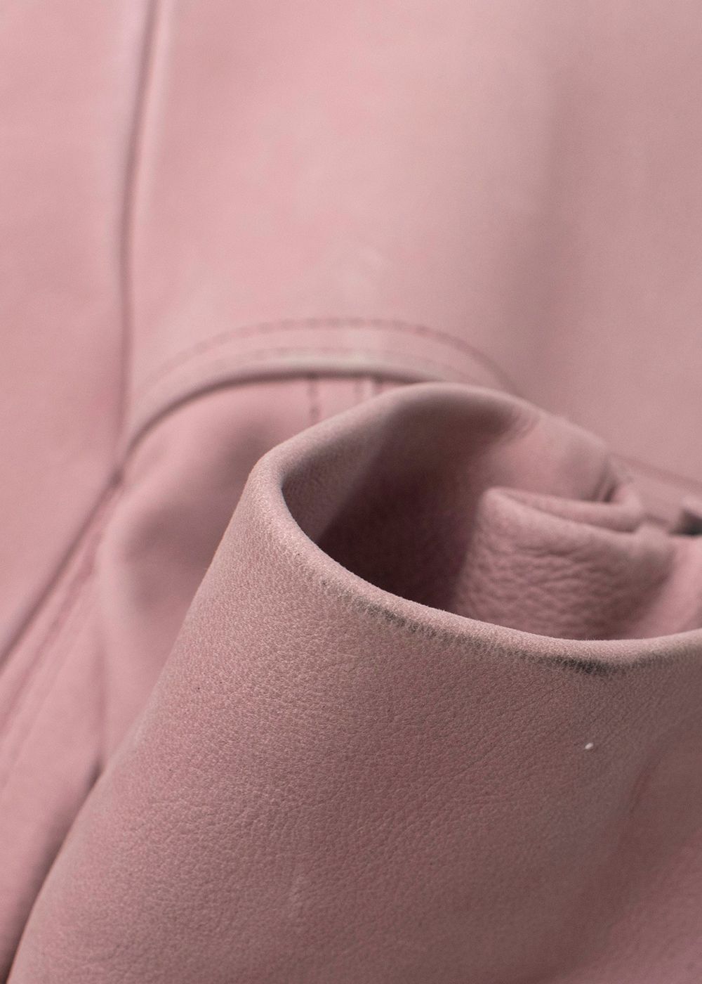 Rick Owens Dusty Pink Tec Micro Leather Jacket Size XS