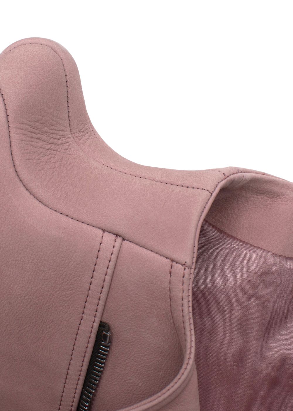 Rick Owens Dusty Pink Tec Micro Leather Jacket Size XS