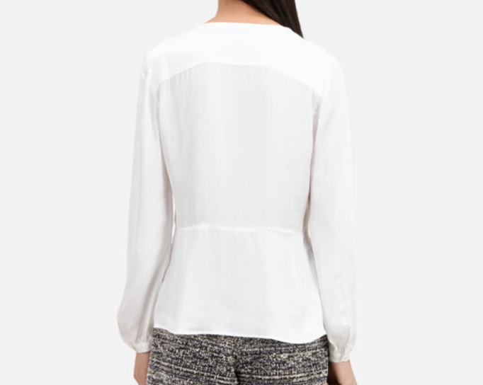 Preowned The Kooples Ecru Pleated Blouse Size XXS White viscose