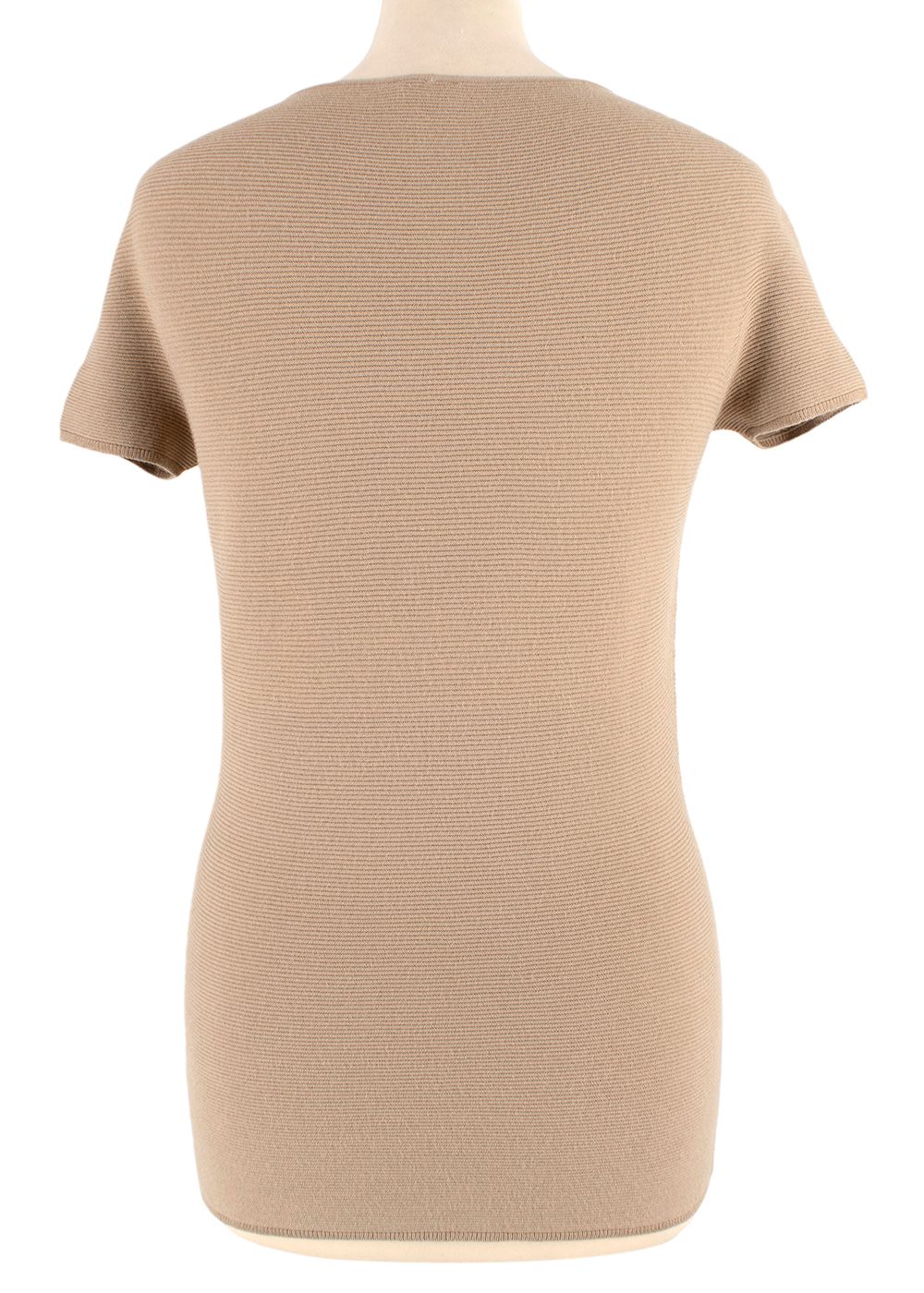 Giorgio Armani Camel Ribbed T-Shirt Size M Nude viscose