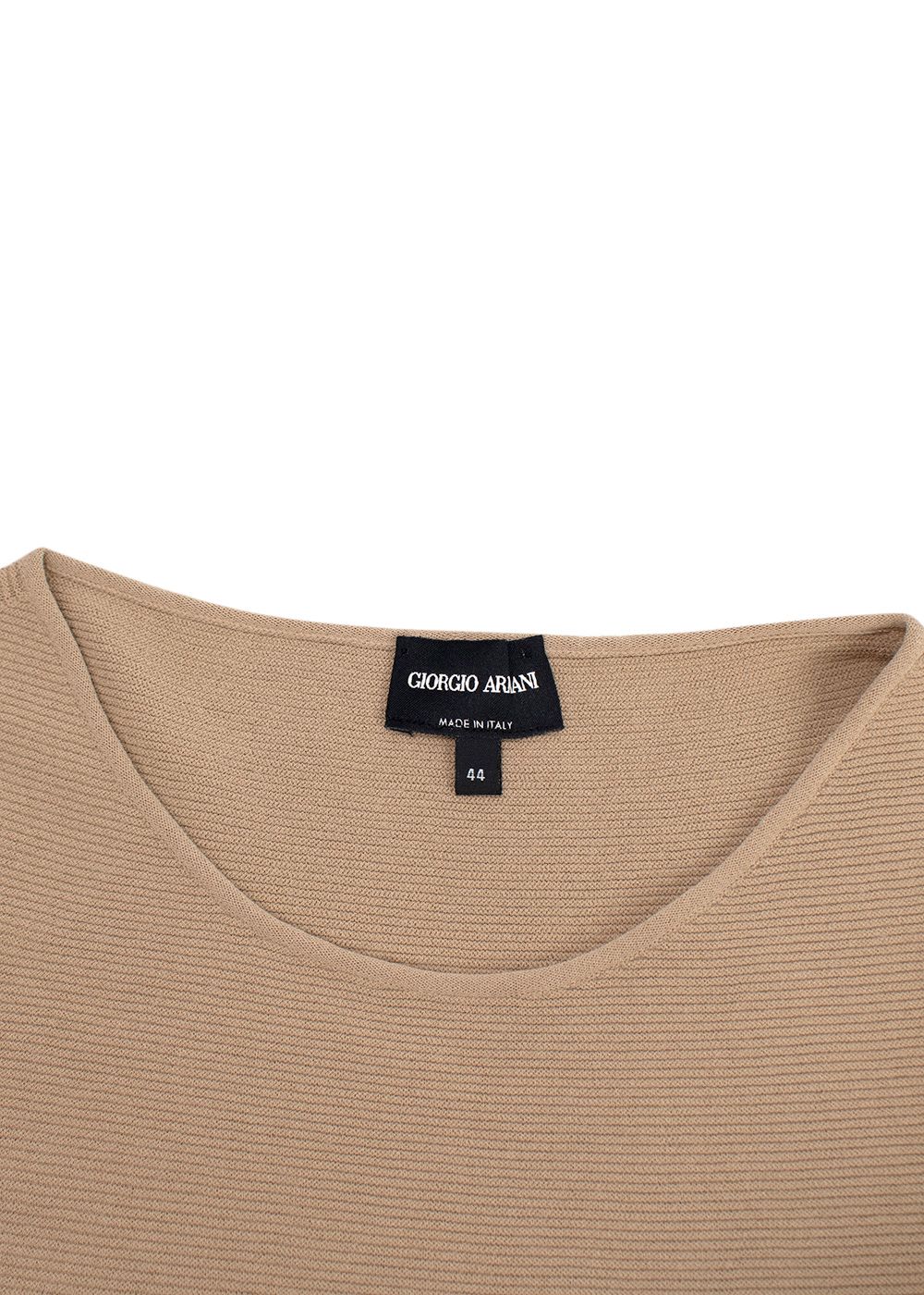 Giorgio Armani Camel Ribbed T-Shirt Size M Nude viscose