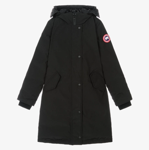 Boys Canada Goose Black Brittania 61 Parka Coat Size 7 Years polyester/cotton