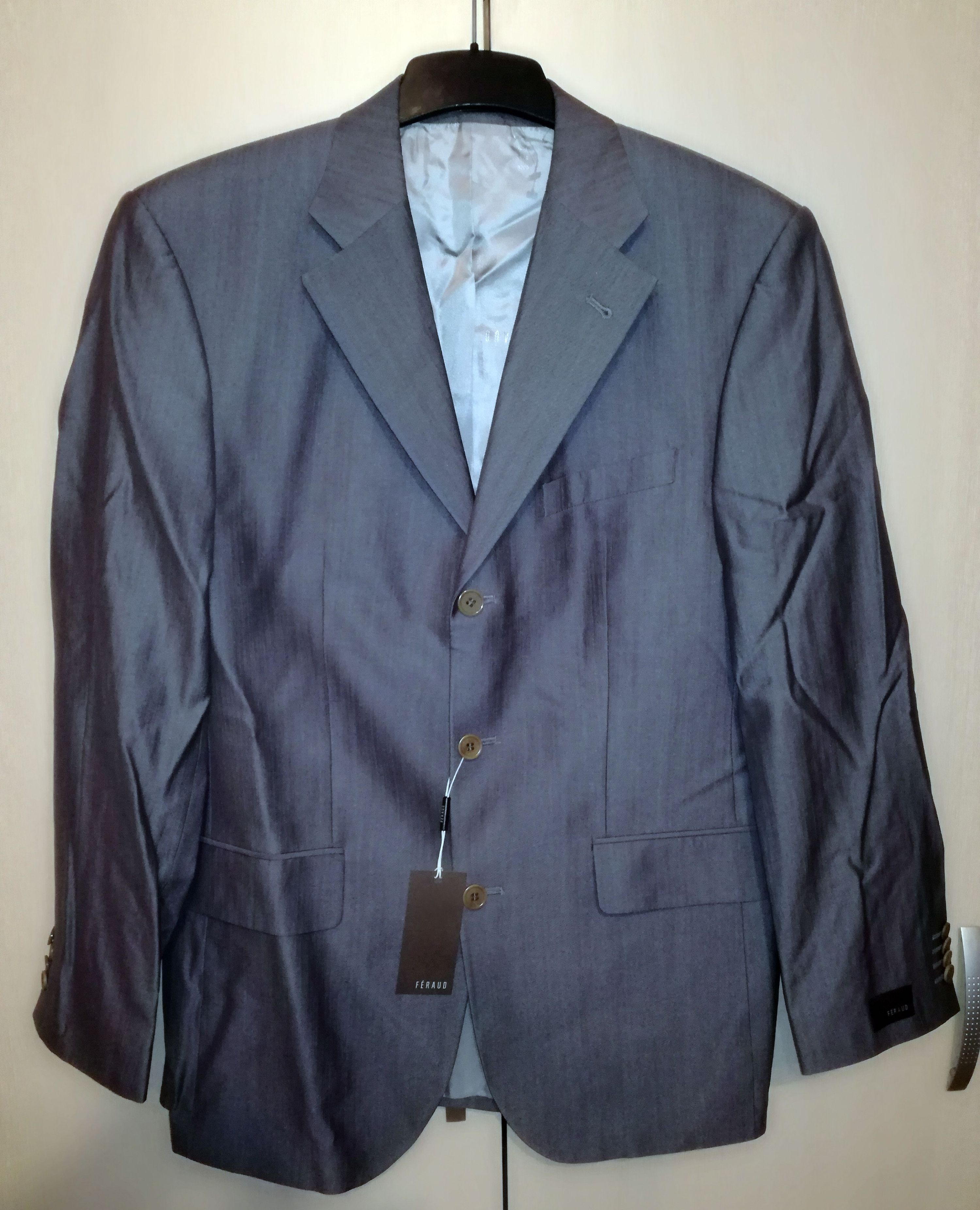 Men's Feraud Paris Wool  Silk Suit Jacket Blazer Size M Grey