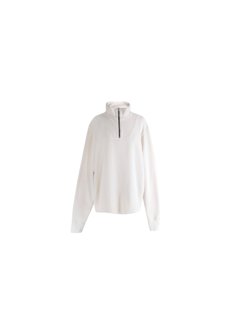 Les Tien Cream Half-Zip Jumper Size M cotton