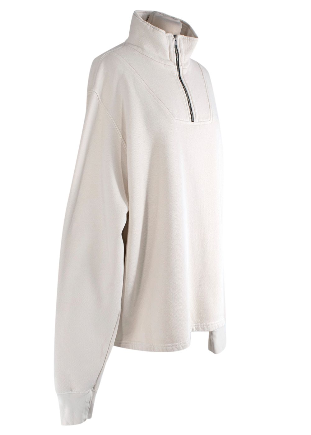 Les Tien Cream Half-Zip Jumper Size M cotton