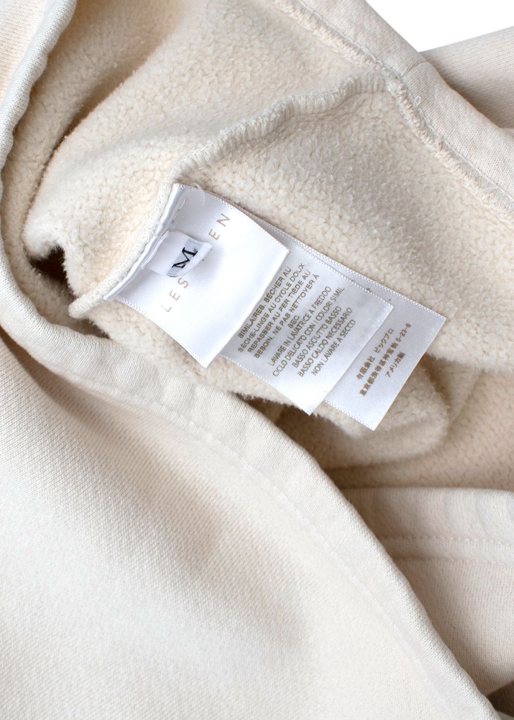 Les Tien Cream Half-Zip Jumper Size M cotton