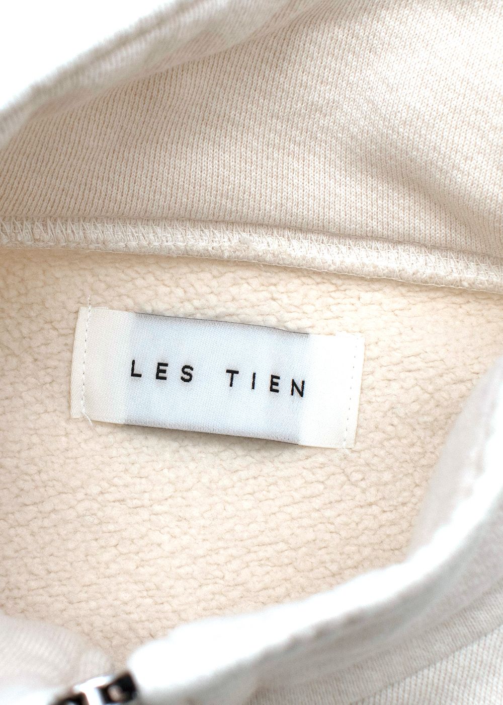 Les Tien Cream Half-Zip Jumper Size M cotton