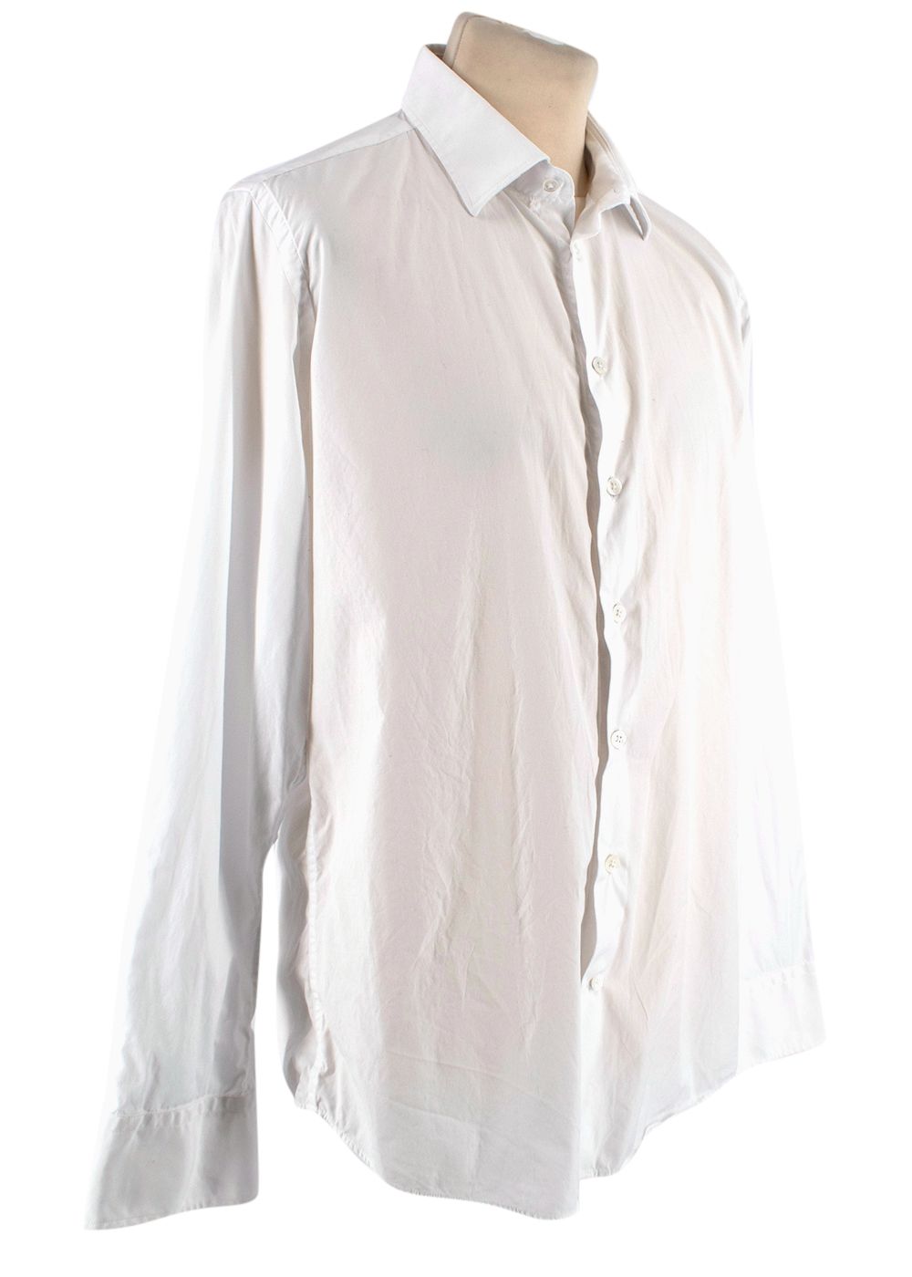 Men's Preowned Richard James Savile Row White Contemporary Shirt Size S cotton