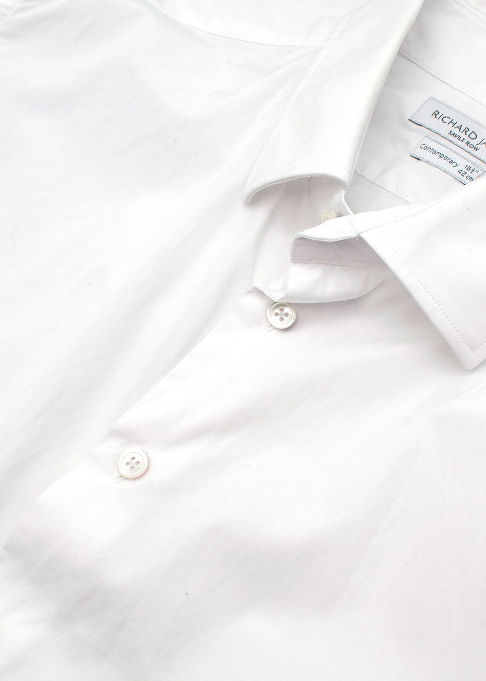 Men's Preowned Richard James Savile Row White Contemporary Shirt Size S cotton