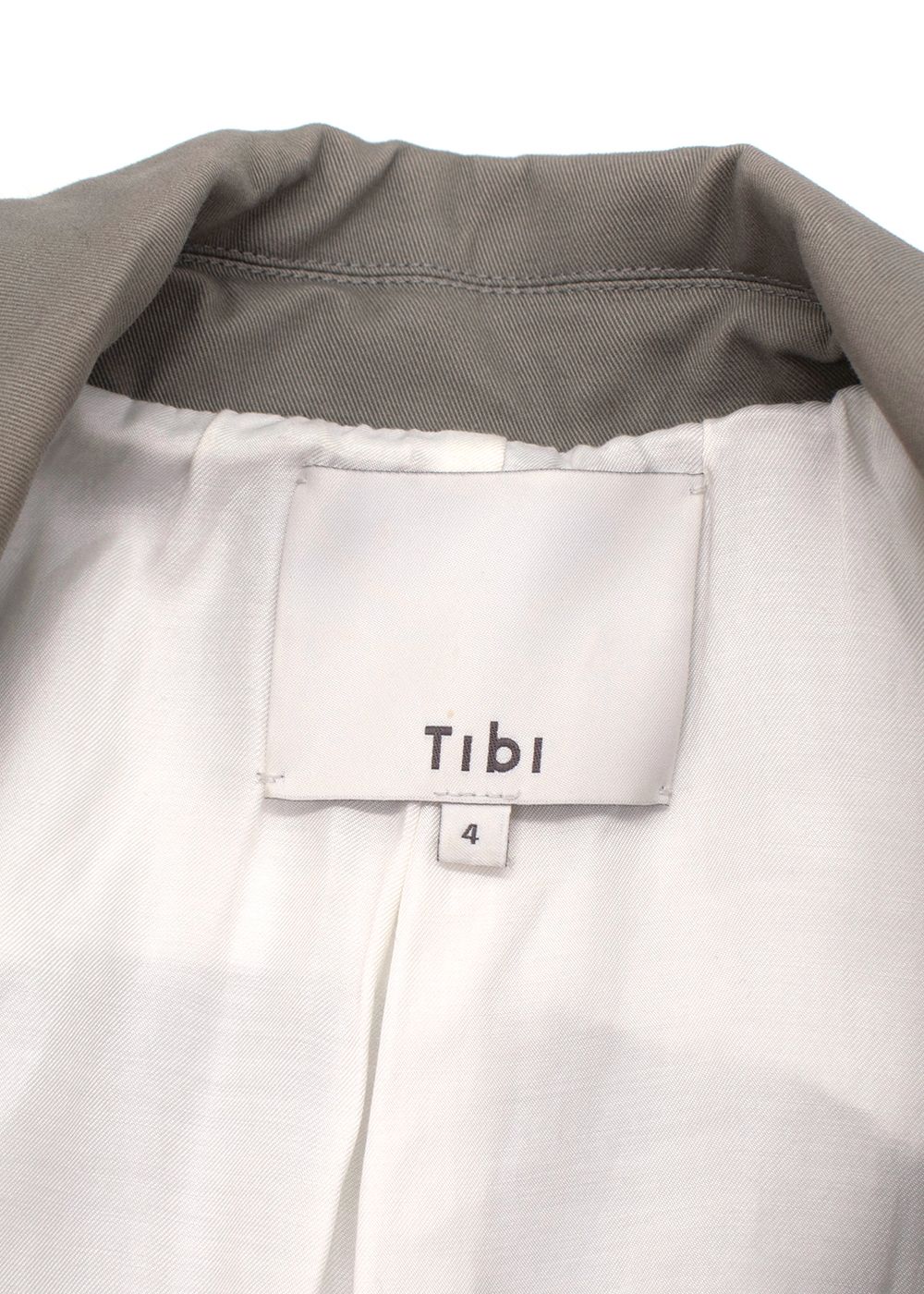 Preowned Tibi Grey Cotton Double Breasted Creative Cut Suit Size S