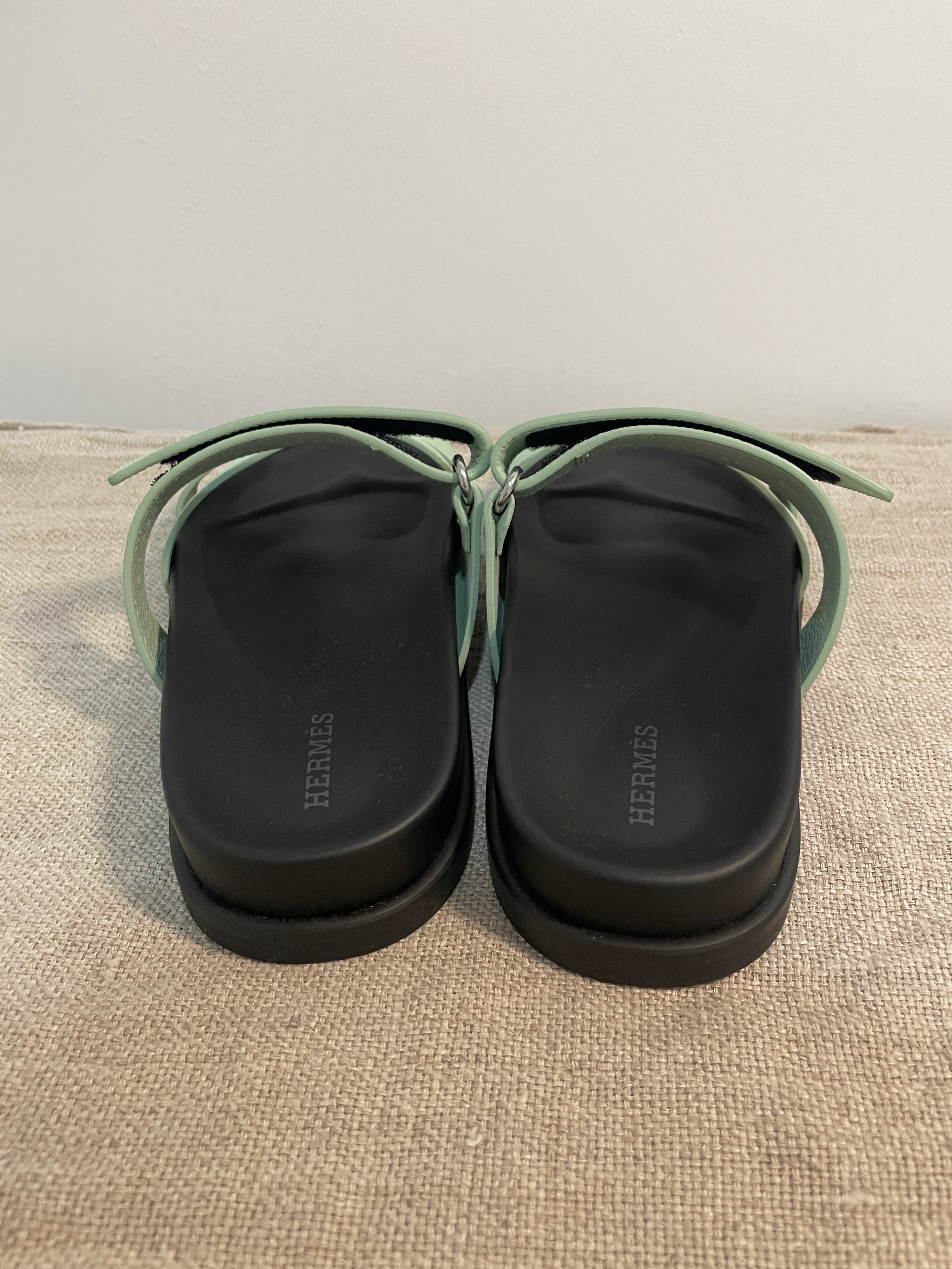 Hermes Vert Jade Chypre Sandals Size 36 leather