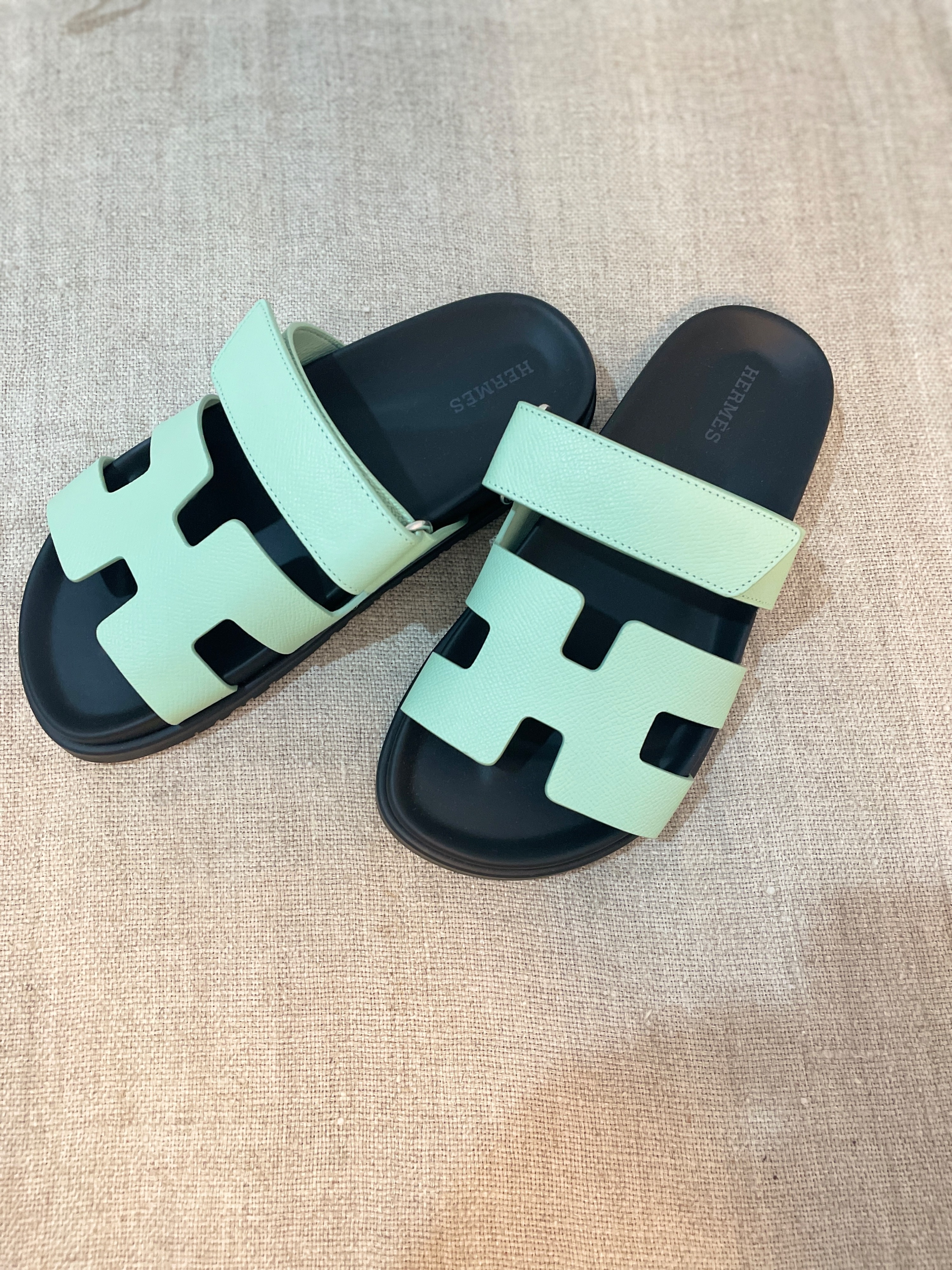 Hermes Vert Jade Chypre Sandals Size 36 leather