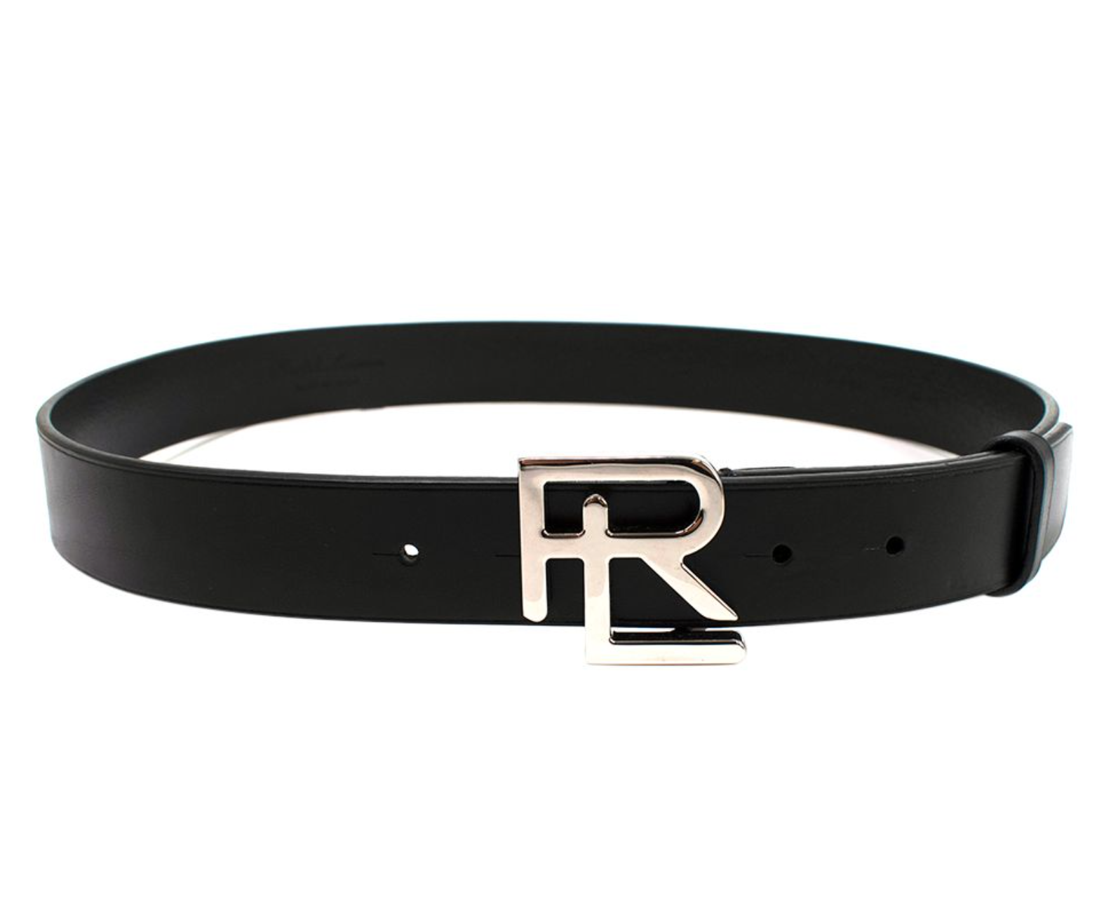 Ralph Lauren Purple Label logo-plaque leather belt Black