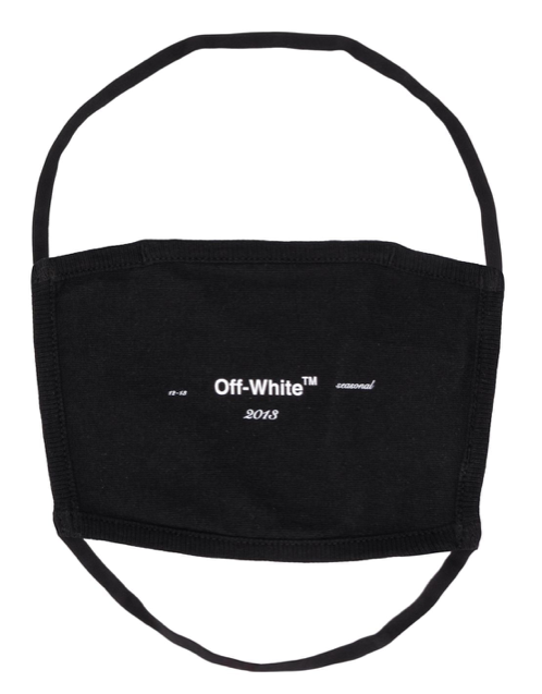 Off-White logo-print face mask Black cotton