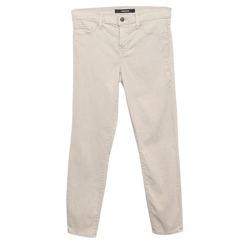 Preowned J Brand  'Concrete Dust' Capri Trousers Size 27/69 Beige/Nude cotton