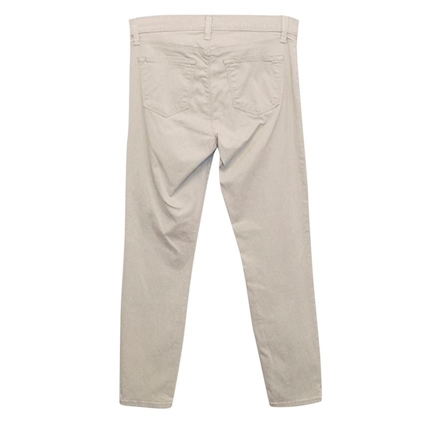 Preowned J Brand  'Concrete Dust' Capri Trousers Size 27/69 Beige/Nude cotton